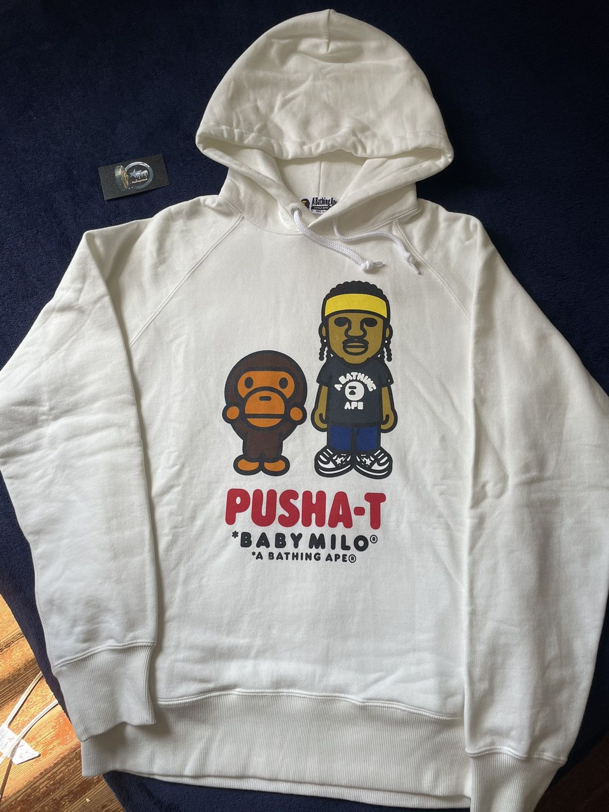 Bape x Pusha T Baby Milo Logo Pullover Hoodie - Tops