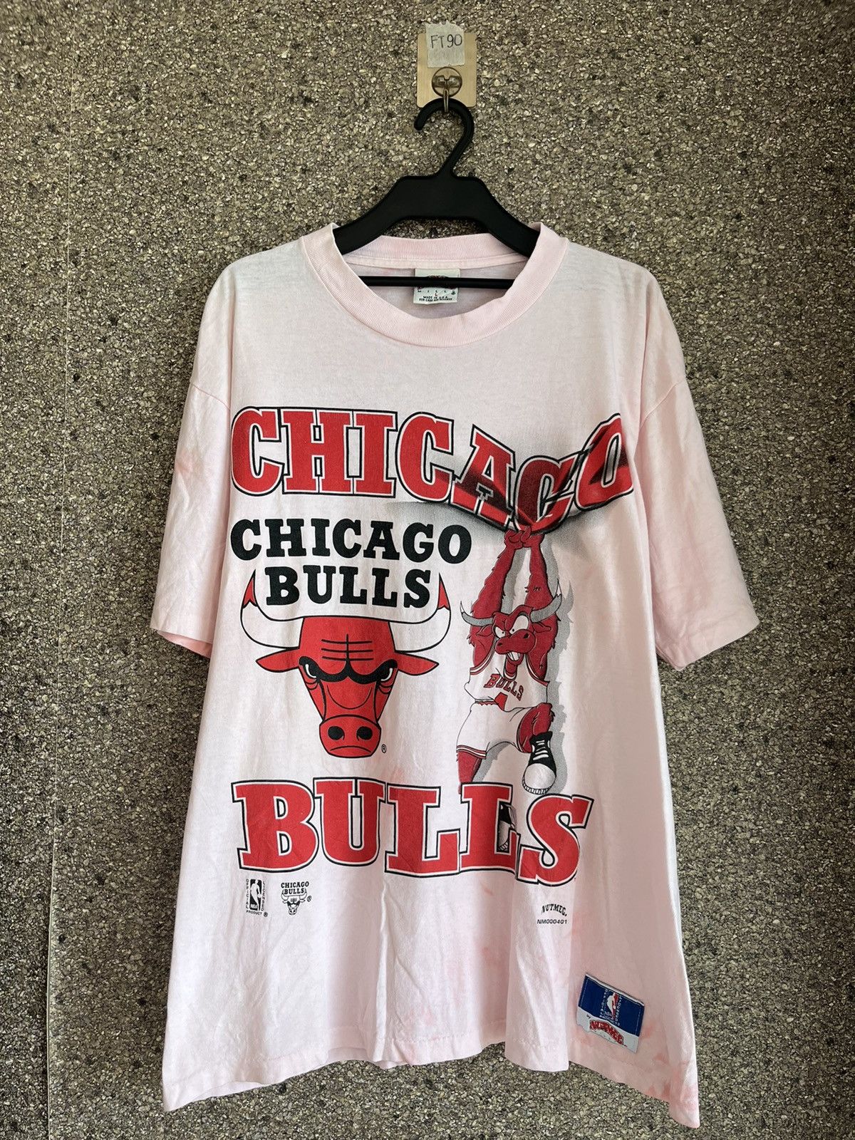 image of Vintage Chicago Bulls Ft90 in Pink, Men's (Size Large)