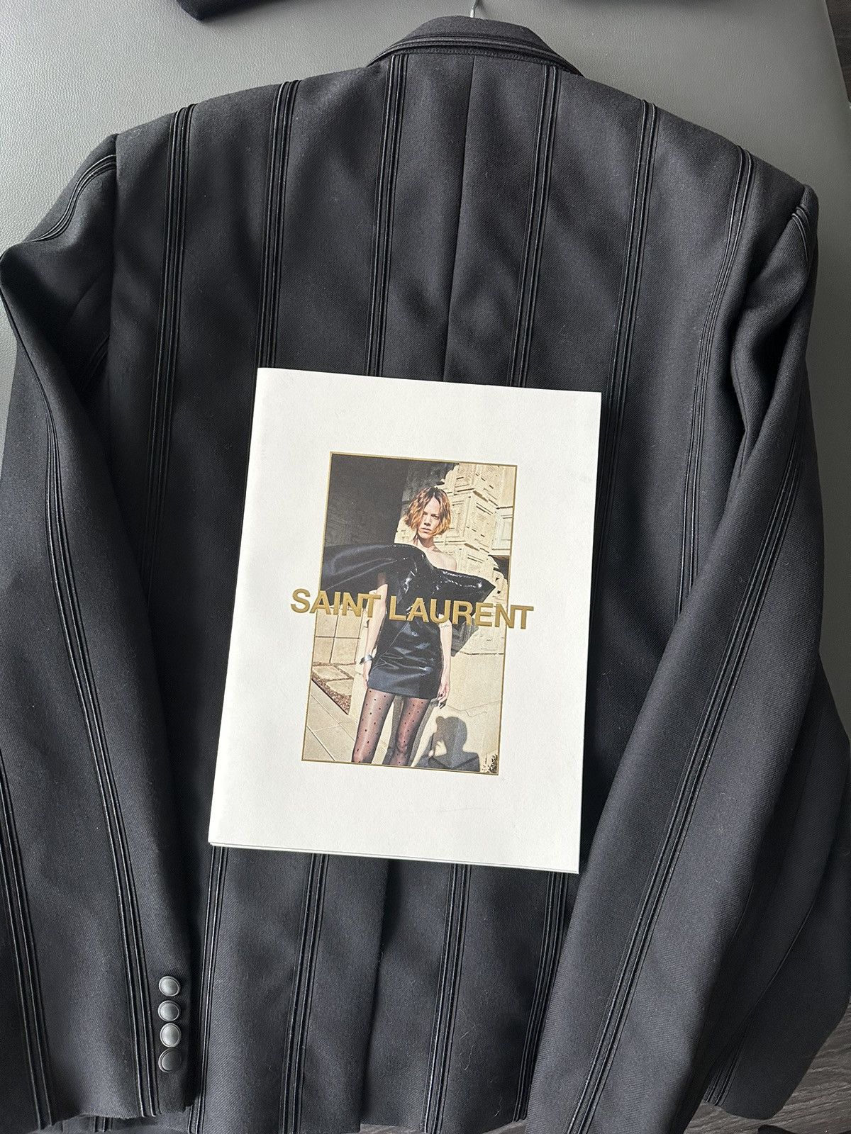 Saint Laurent Paris $4,300 New Limited Edition Super Runway Gabardine Blazer Size 54L - 23 Thumbnail