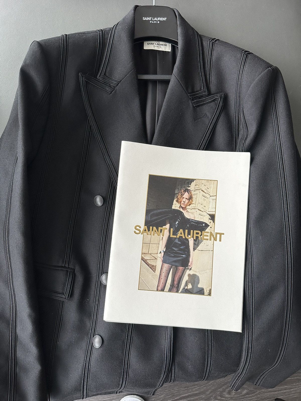 Saint Laurent Paris $4,300 New Limited Edition Super Runway Gabardine Blazer Size 54L - 22 Thumbnail
