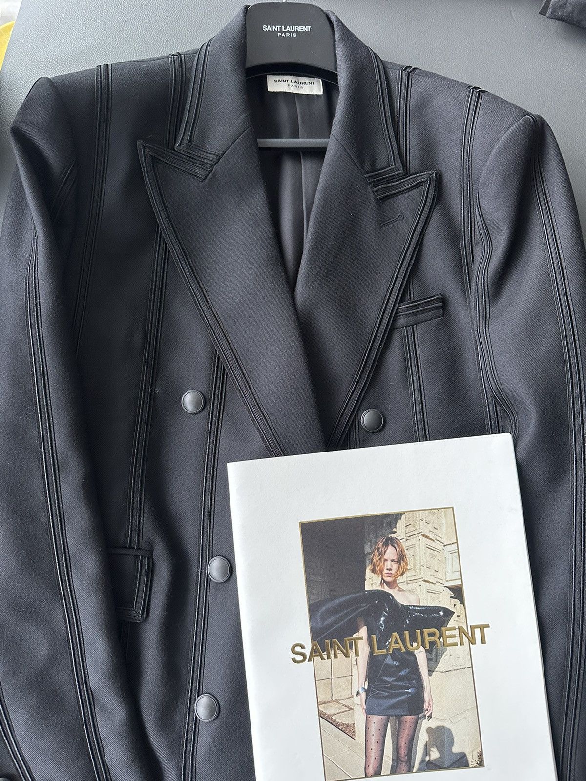 Saint Laurent Paris $4,300 New Limited Edition Super Runway Gabardine Blazer Size 54L - 14 Thumbnail