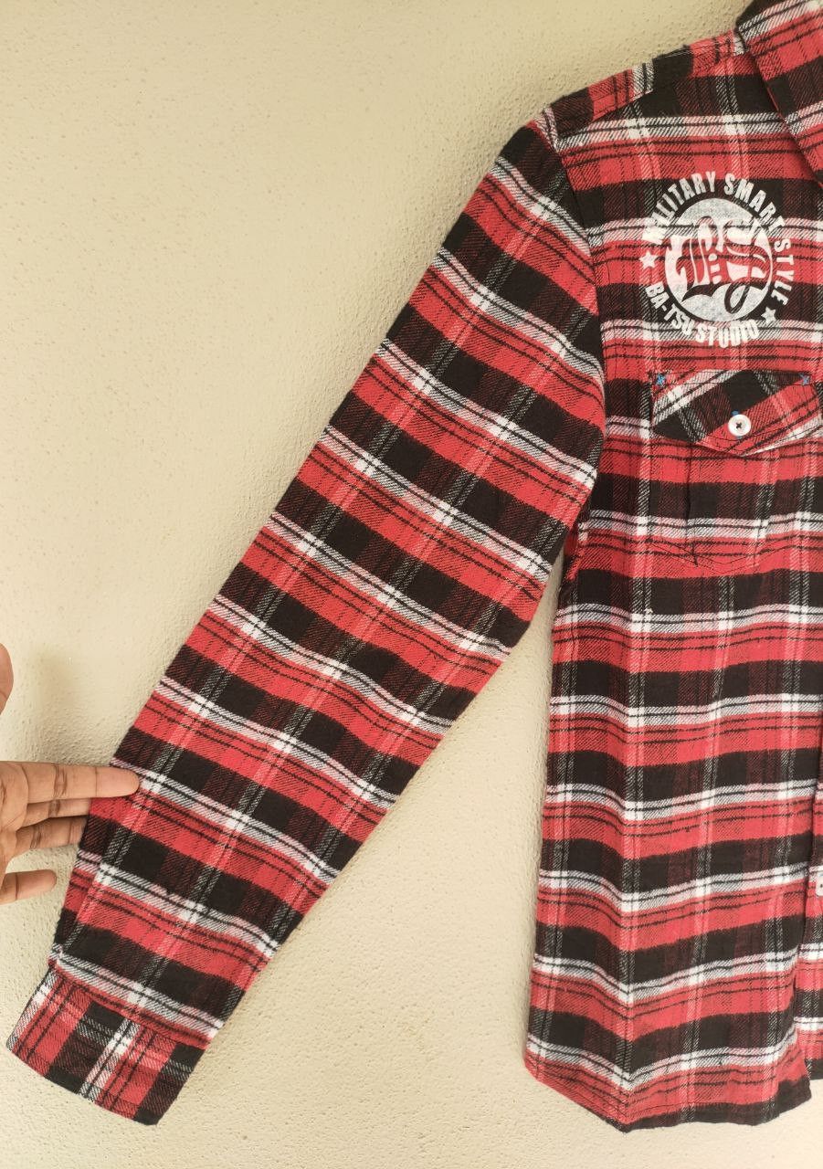 Japanese Brand ❎ DEADSTOCK Batsu Studio Skull Printed Flannel Size US S / EU 44-46 / 1 - 4 Thumbnail