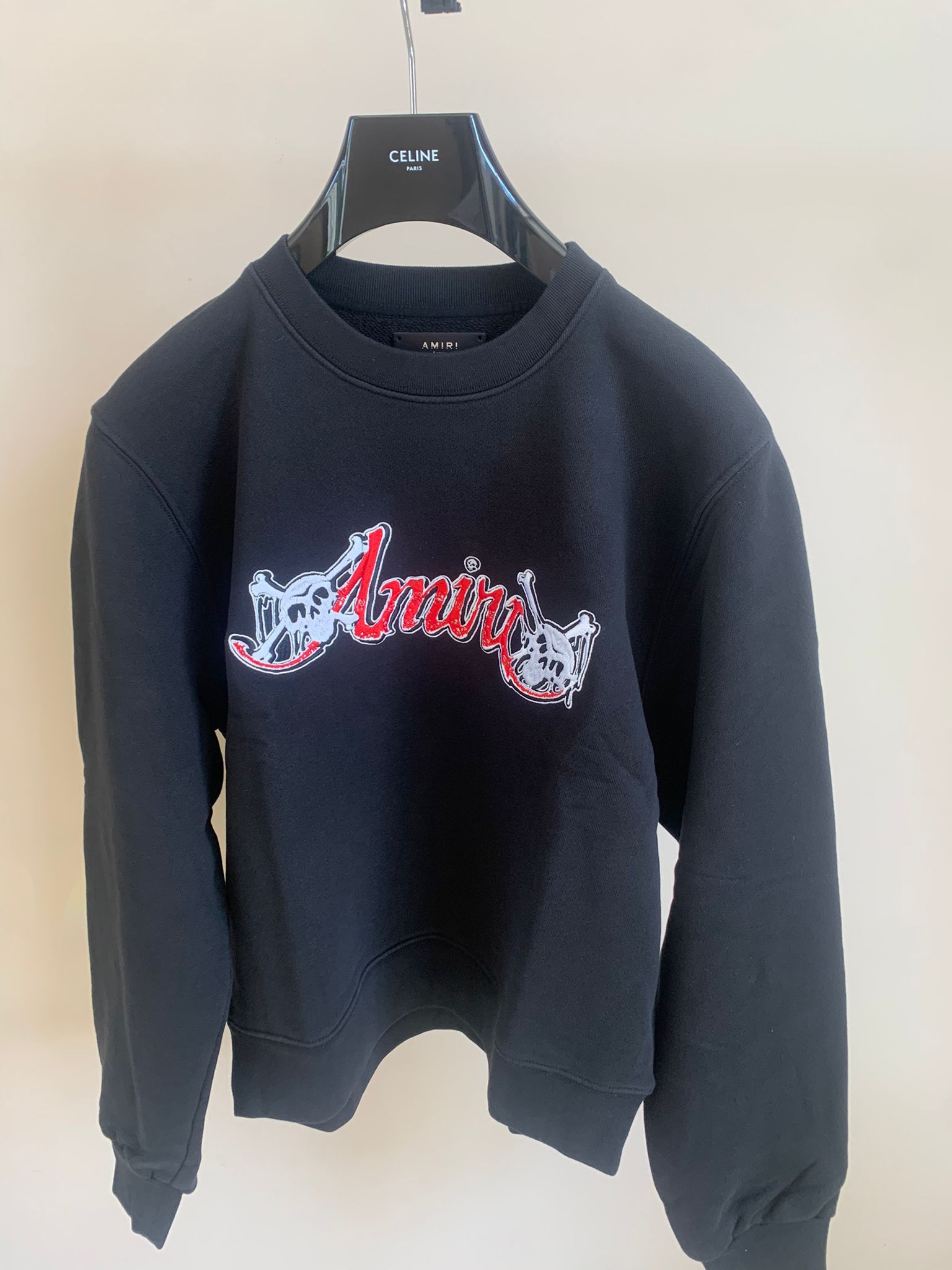 image of Amiri Motley Crue Crewneck Sweater in Black, Men's (Size Small)