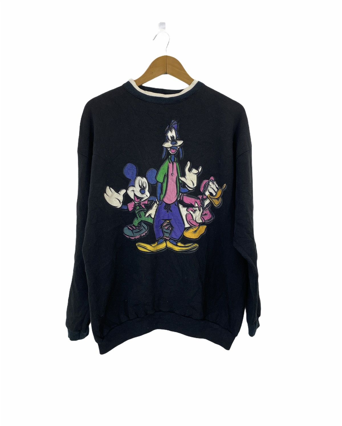 Mickey Mouse Vintage 90’s Mickey Mouse Goofy Sweatshirt Ringer Design Size US XL / EU 56 / 4 - 1 Thumbnail