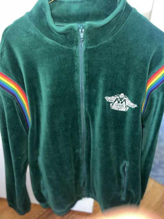 Supreme Supreme x Hysteric Glamour green velour track jacket | Grailed