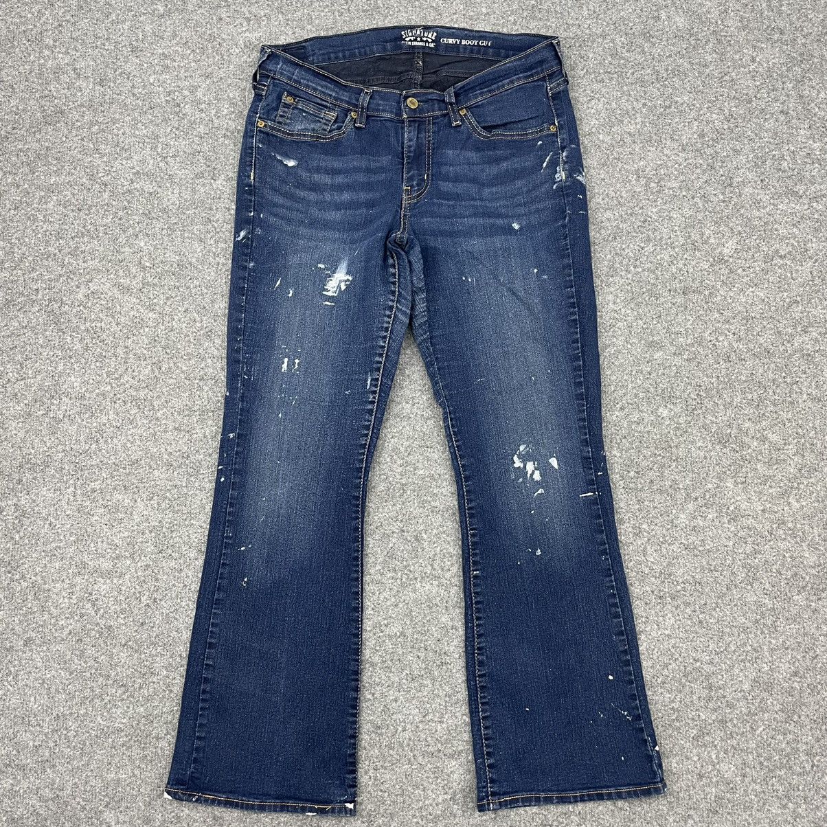 Japanese Brand × Signatures Signature Curvy Boot Cut Denim Jeans -wc062 Size US 33 - 1 Thumbnail