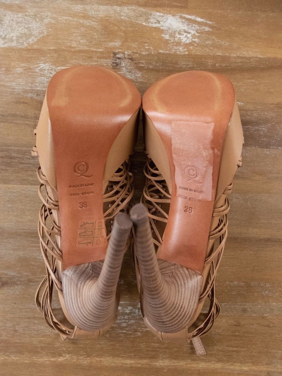 Alexander McQueen ALEXANDER MCQUEEN nude strappy leather cage platform sandals Size US 6 / IT 36 - 6 Thumbnail