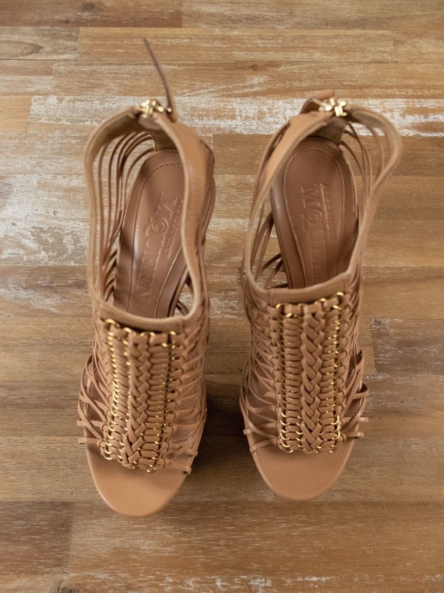 Alexander McQueen ALEXANDER MCQUEEN nude strappy leather cage platform sandals Size US 6 / IT 36 - 2 Thumbnail