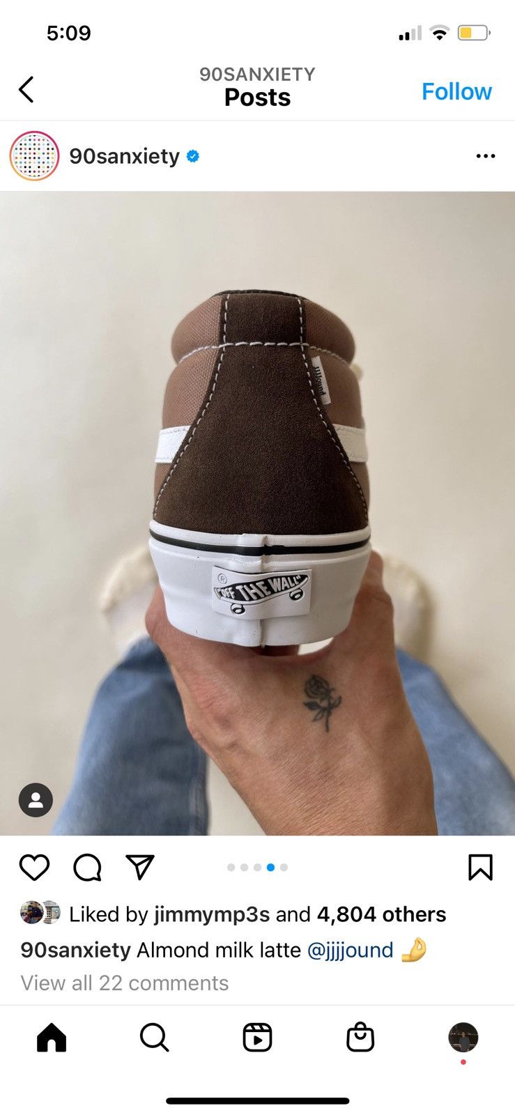 JJJJound × Vans JJJJound Vans Sk8-Mid VLT LX / Brown Size 10.5 Size US 10.5 / EU 43-44 - 8 Thumbnail