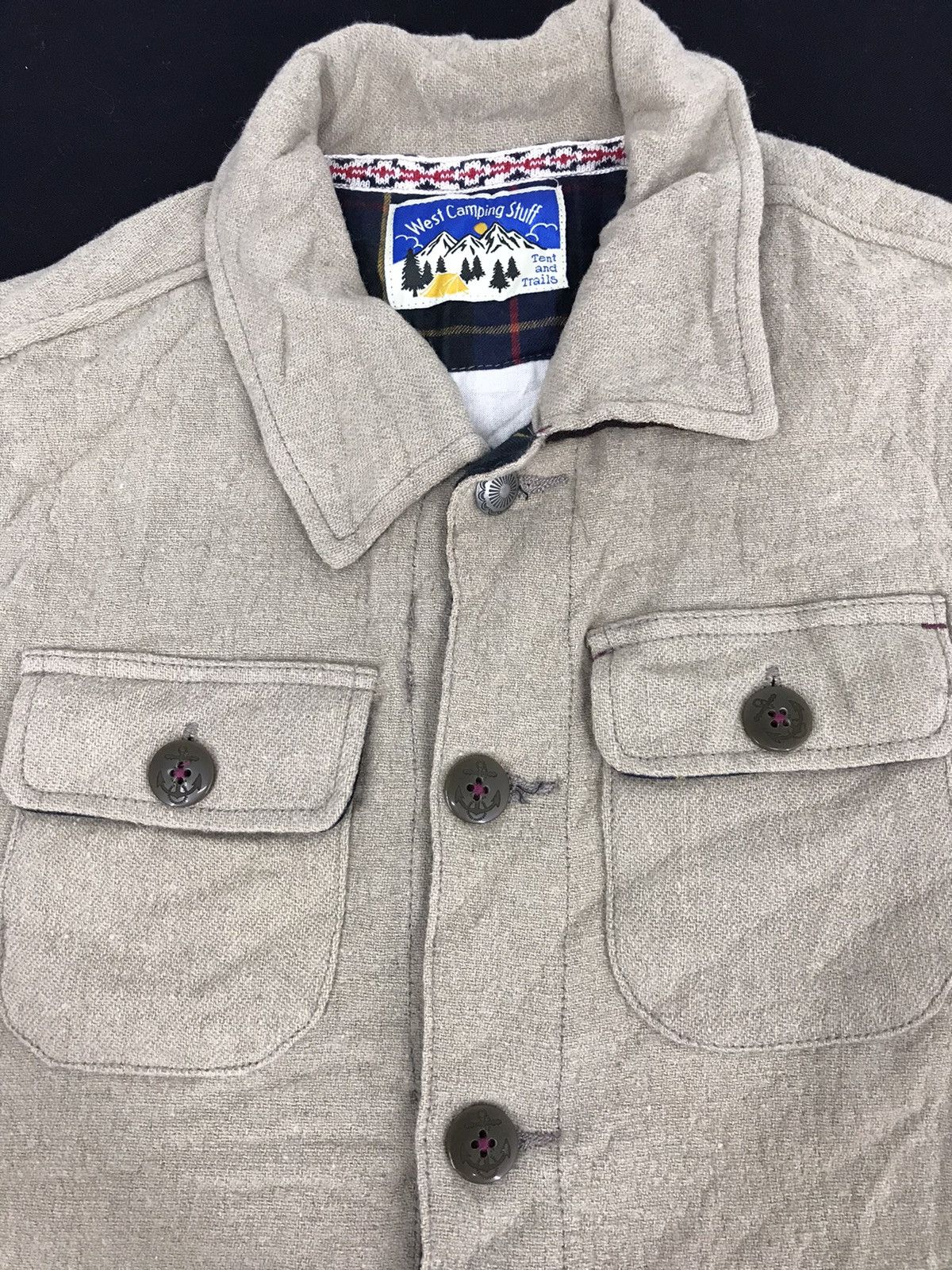 Vintage Vintage 80s 90s West Camping Stuff Button Down Jacket Wool Size M / US 6-8 / IT 42-44 - 2 Thumbnail