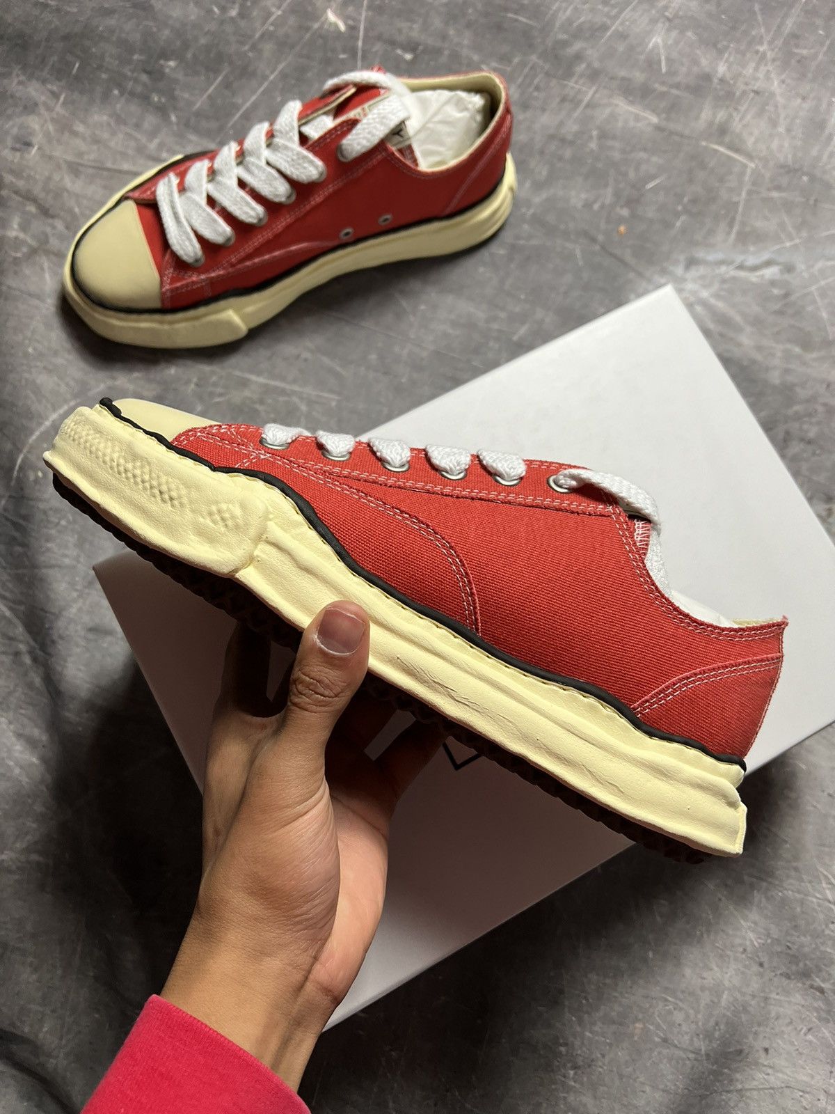 Maison MIHARA YASUHIRO Maison Mihara Yasuhiro Canvas Aged Sole Sneakers Size US 12 / EU 45 - 2 Thumbnail