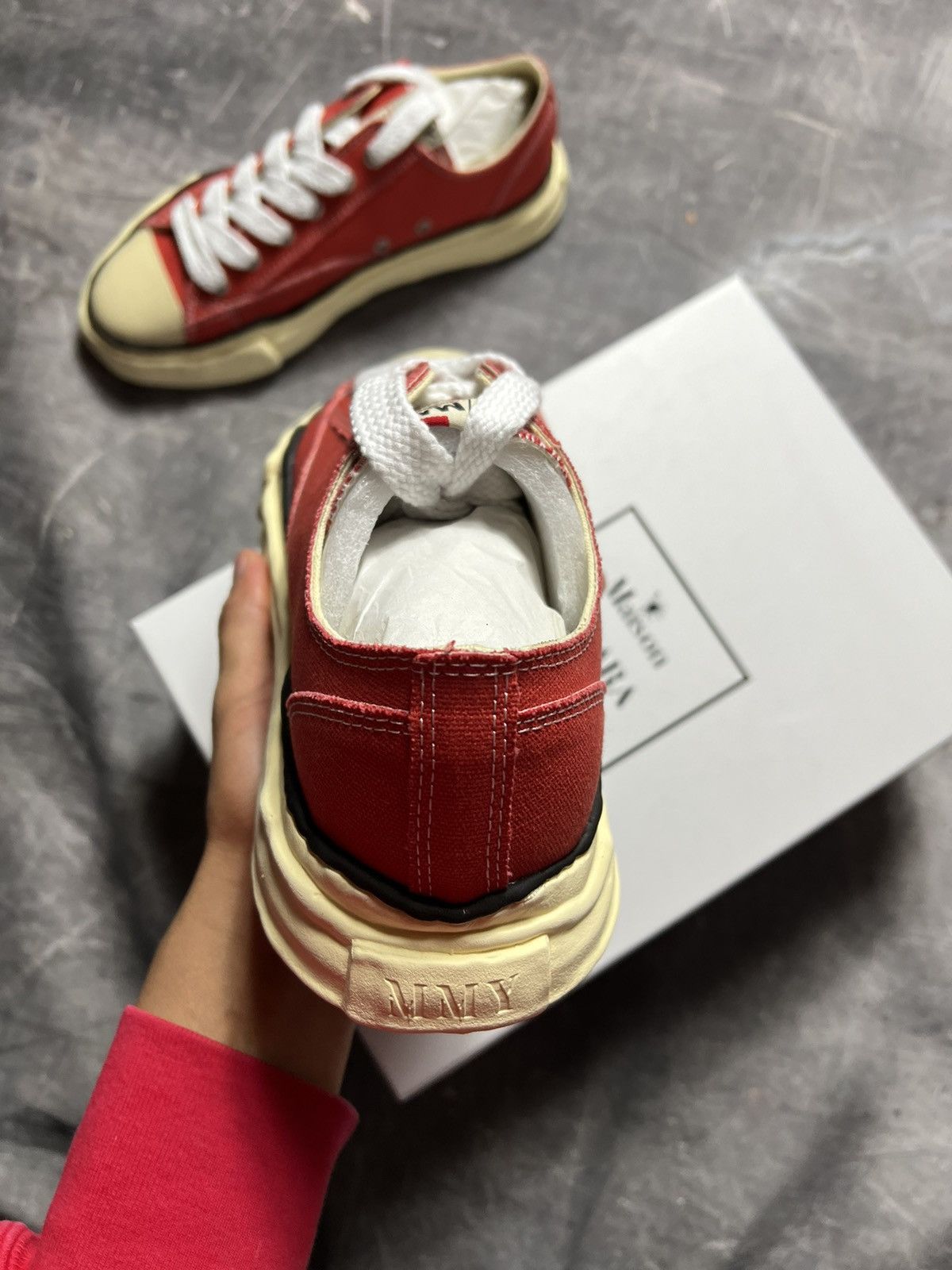 Maison MIHARA YASUHIRO Maison Mihara Yasuhiro Canvas Aged Sole Sneakers Size US 12 / EU 45 - 3 Thumbnail