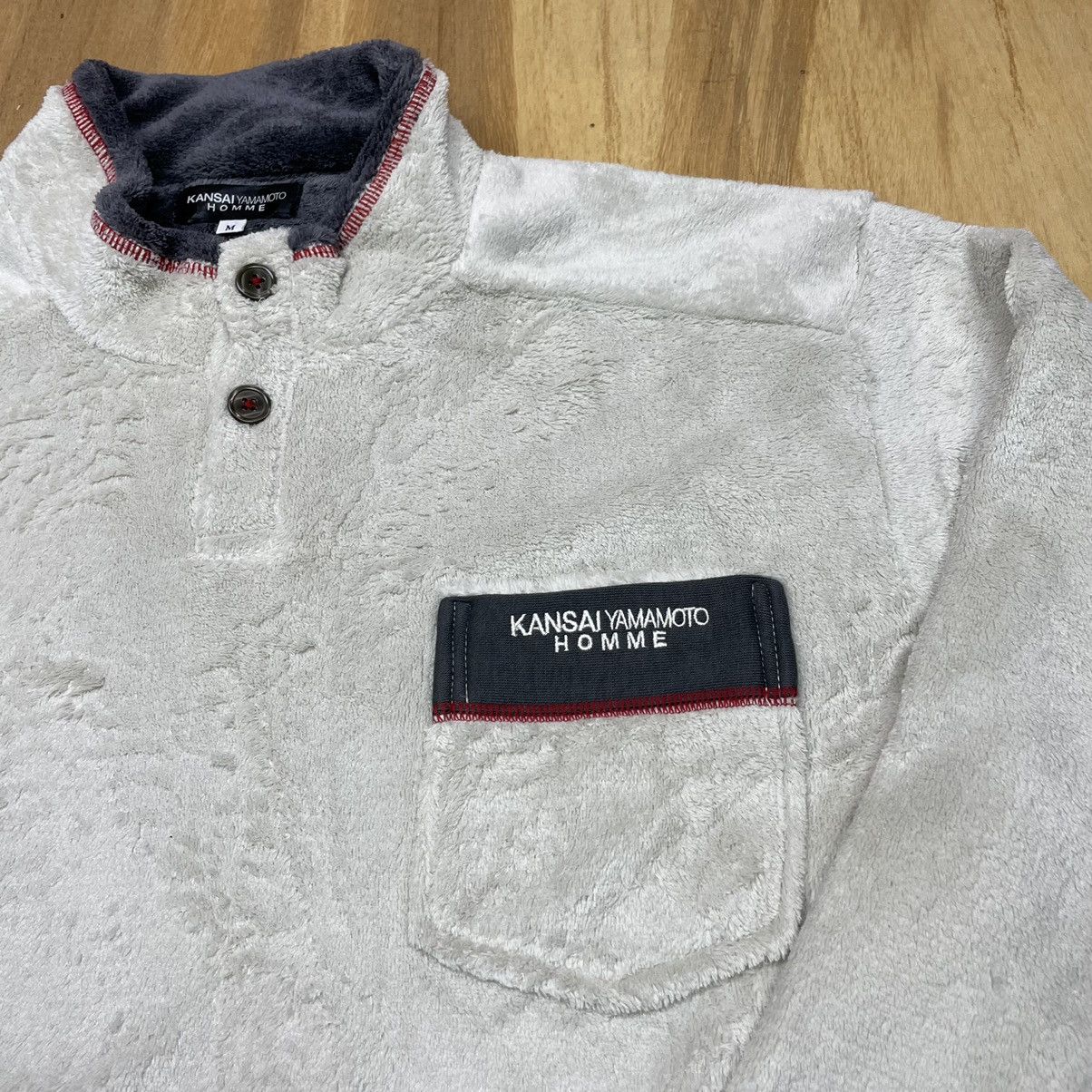 Japanese Brand × Kansai Yamamoto Fleece Kansai Yamamoto Long Sleeve Tshirt Size US M / EU 48-50 / 2 - 2 Thumbnail