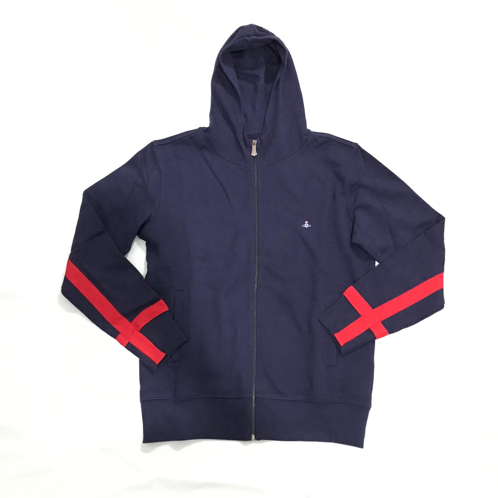 Vivienne Westwood Aw27 - Vivienne Westwood Cont Fabric Trim Zip Hoodie Size US L / EU 52-54 / 3 - 6 Thumbnail