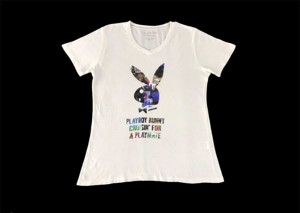 Playboy Big Bunny Head Logo Spell Out Tee Size M / US 6-8 / IT 42-44 - 1 Thumbnail