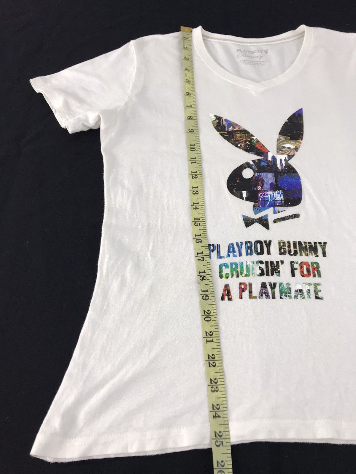 Playboy Big Bunny Head Logo Spell Out Tee Size M / US 6-8 / IT 42-44 - 8 Thumbnail