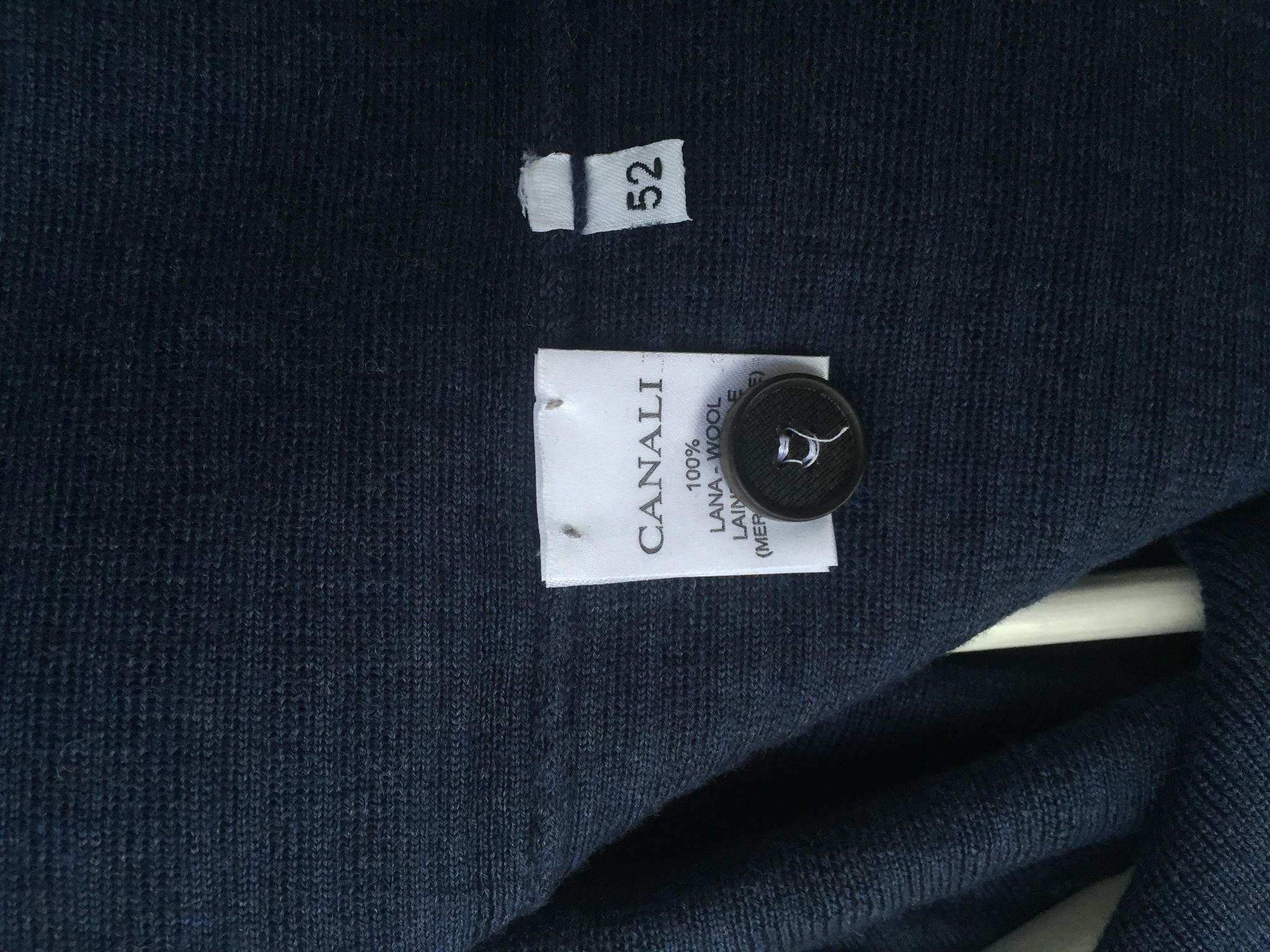 Canali leather elbow wool cardigan Size US L / EU 52-54 / 3 - 4 Thumbnail