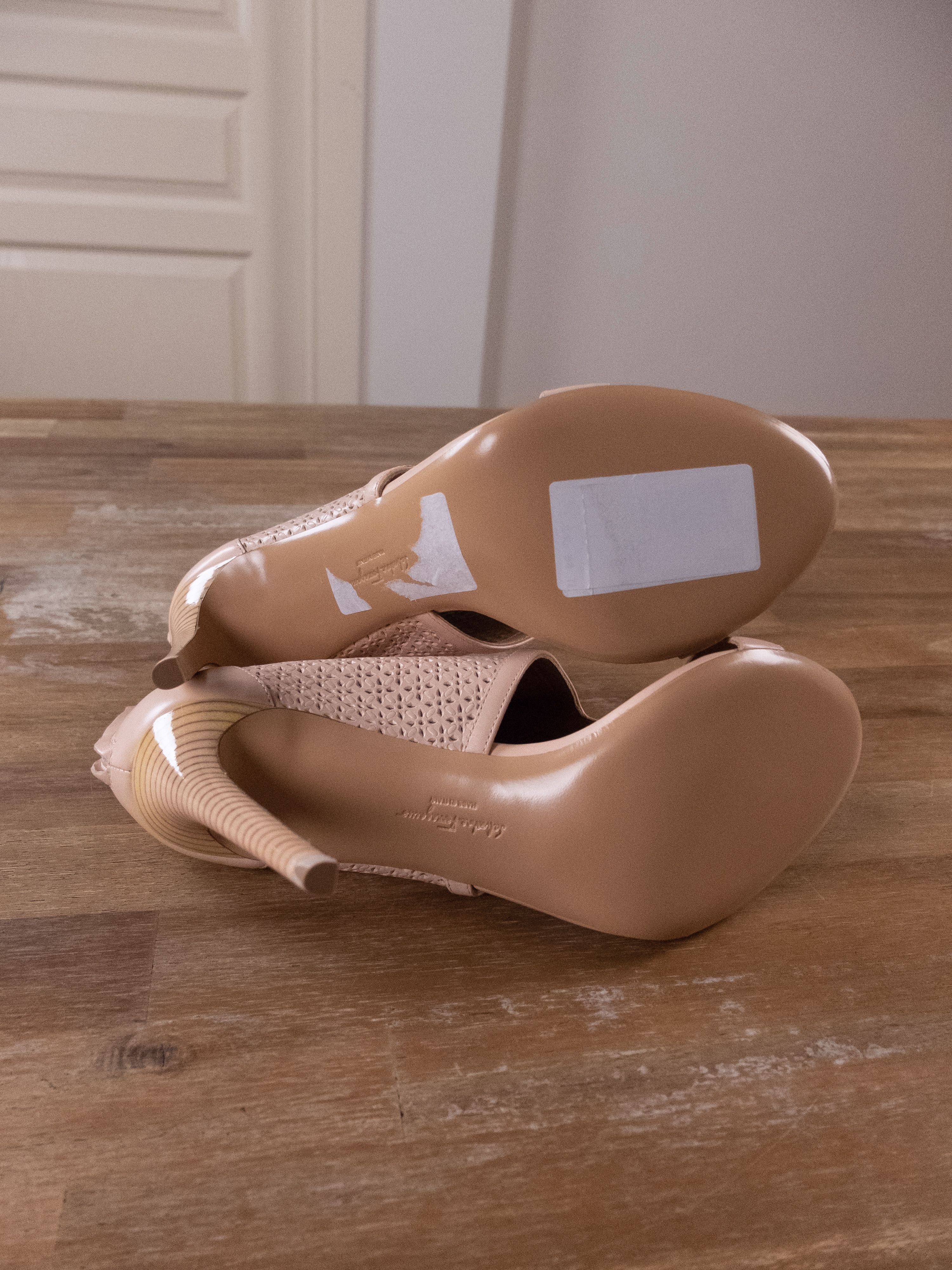 Salvatore Ferragamo SALVATORE FERRAGAMO Pacella nude laser bootie sandals shoes Size US 10 / IT 40 - 5 Thumbnail
