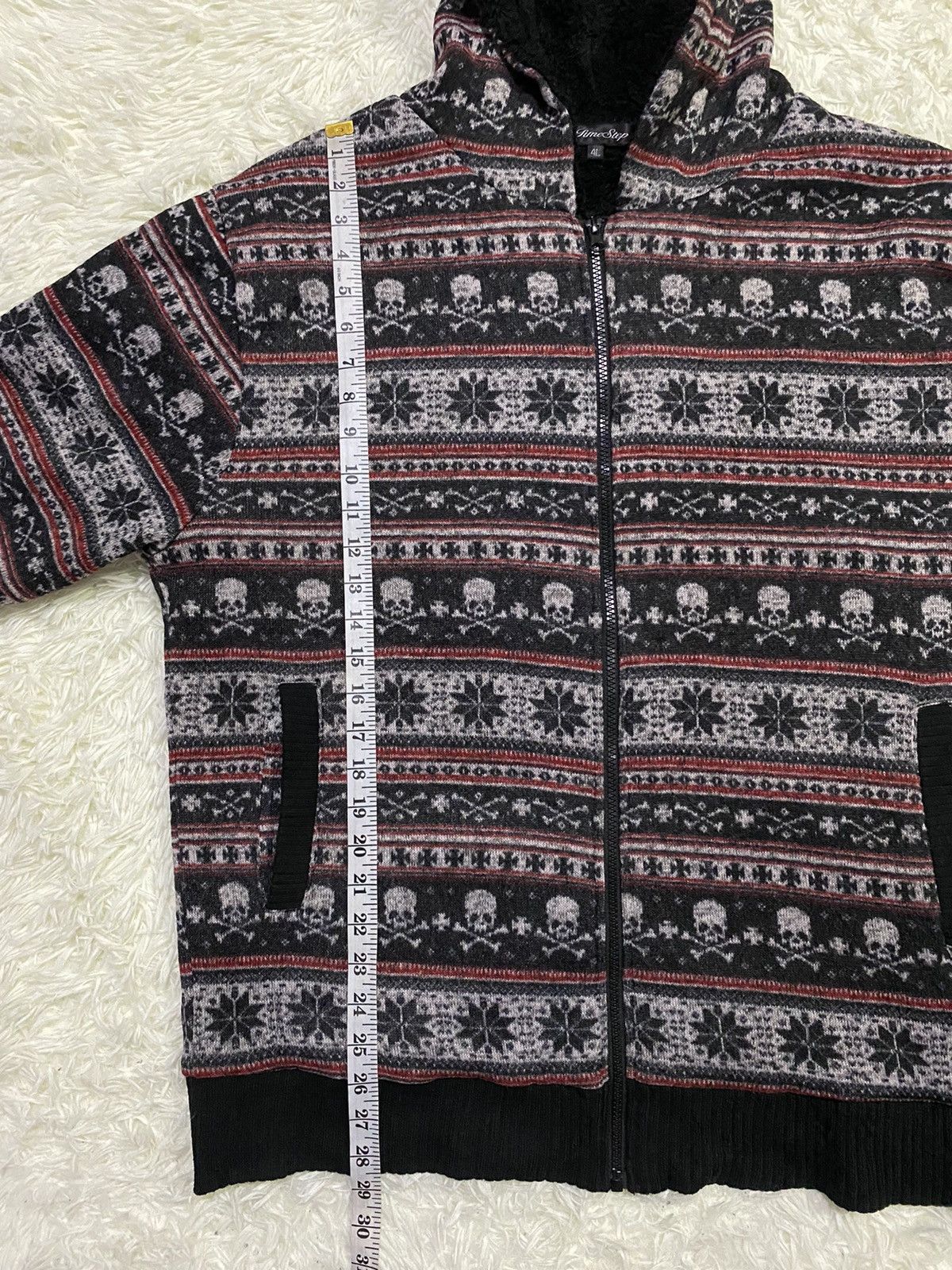 Japanese Brand Fullprint Skulls Fleece Lined Zipper Hoodie Knitwear Jacket Size US L / EU 52-54 / 3 - 14 Thumbnail