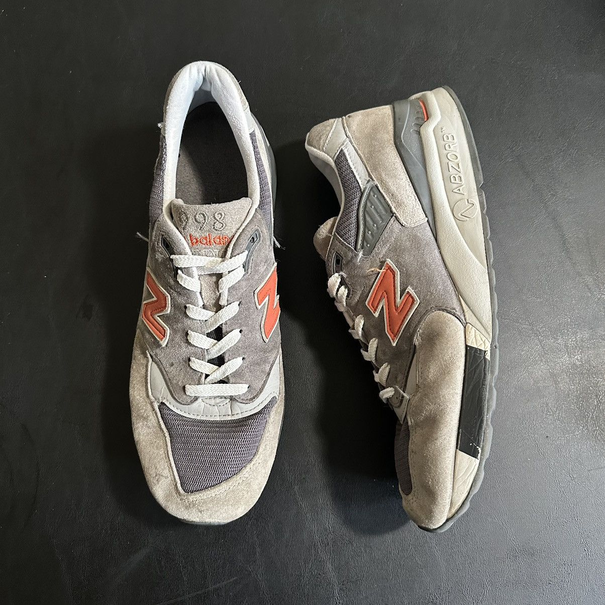2013 NEW BALANCE 998 MADE IN USA 3M GREY ORANGE PIG SKIN 11