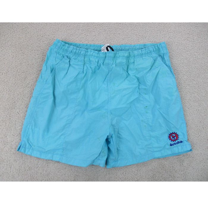 Gotcha VINTAGE Gotcha Swim Trunks Mens 32 Blue Red Bathing Suit Shorts