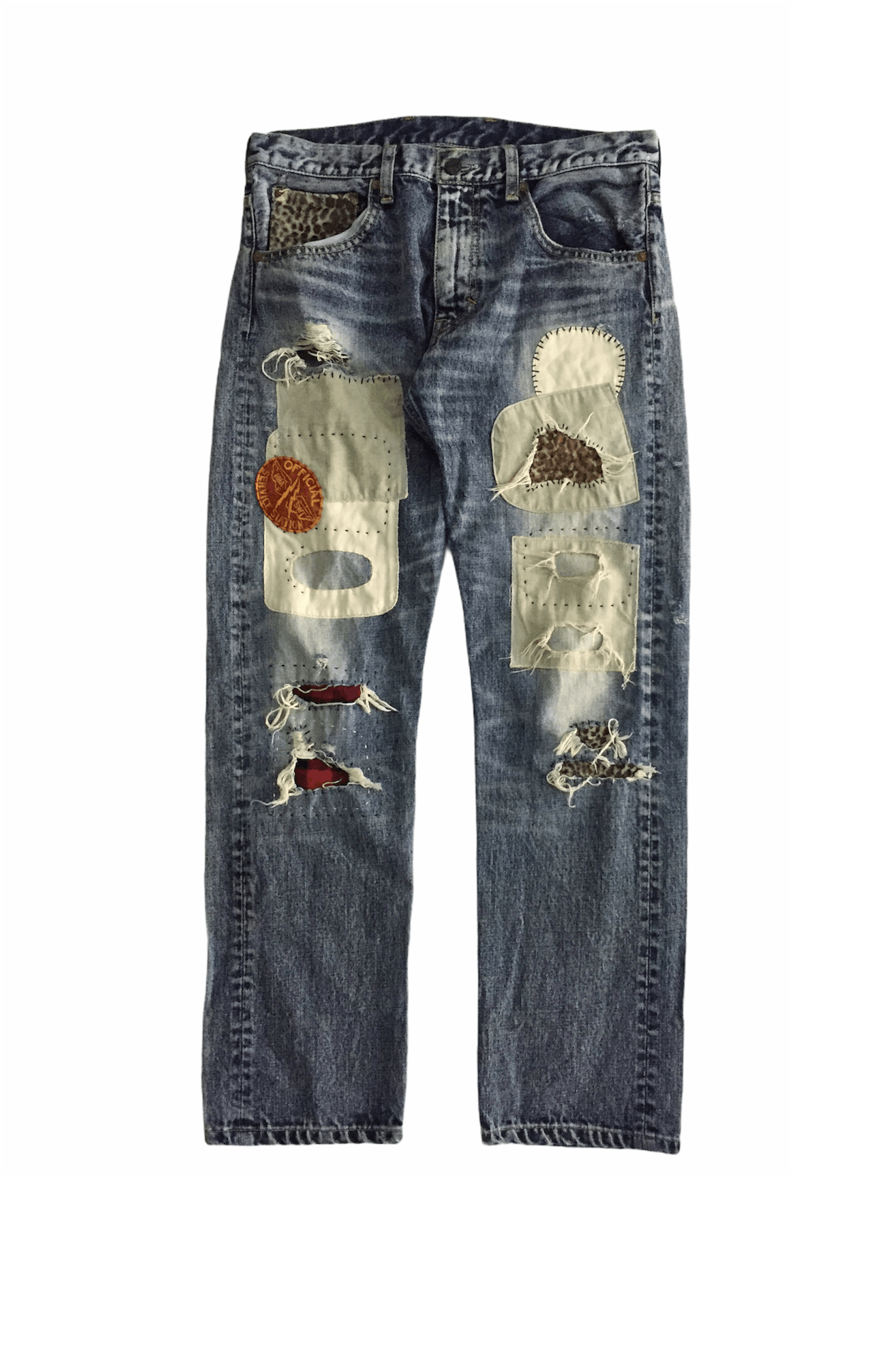 Japanese Brand RNA Pre DNA patchwork distressed pants kapital boro Size US 30 / EU 46 - 2 Thumbnail