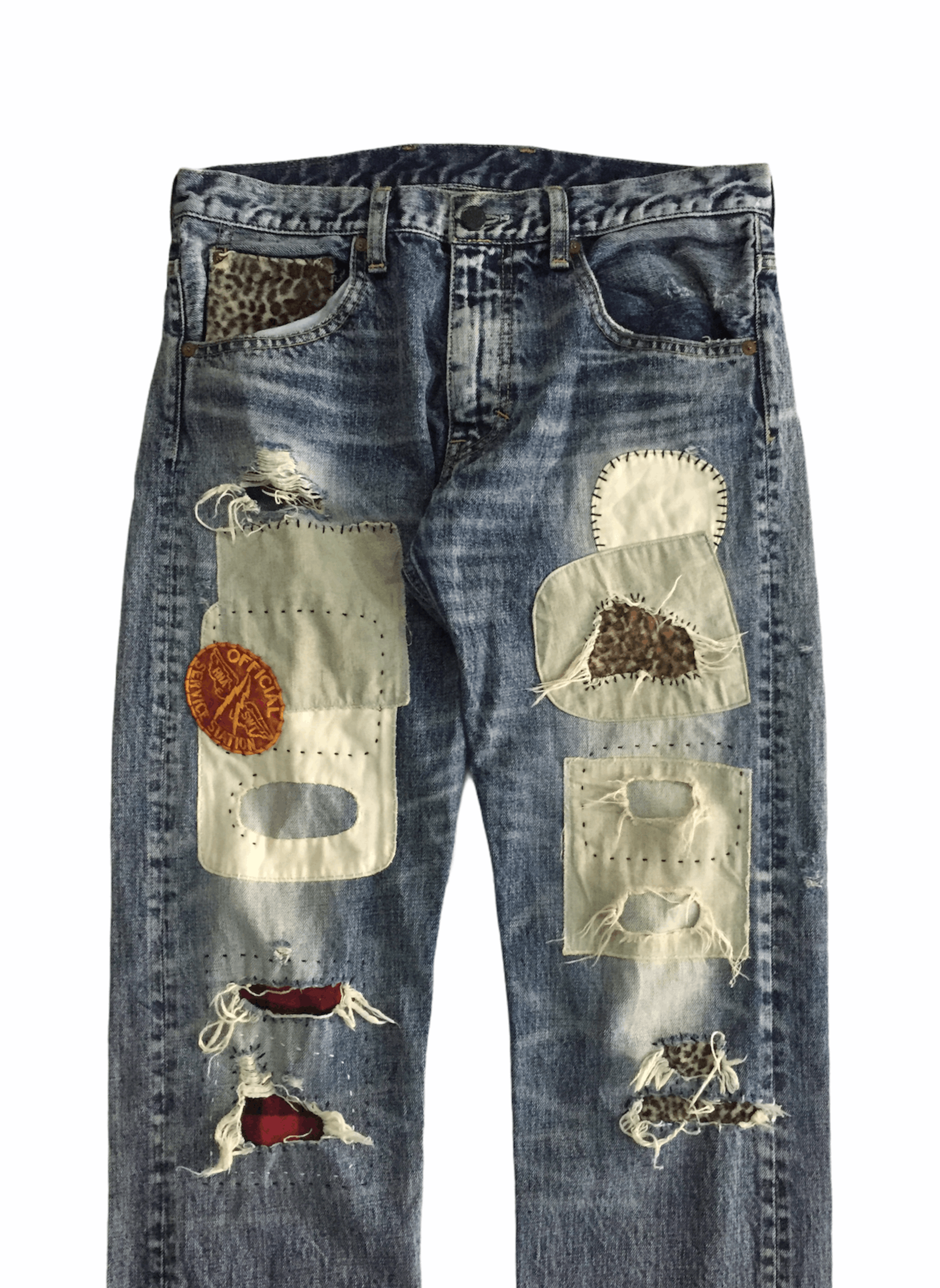 Japanese Brand RNA Pre DNA patchwork distressed pants kapital boro Size US 30 / EU 46 - 1 Thumbnail