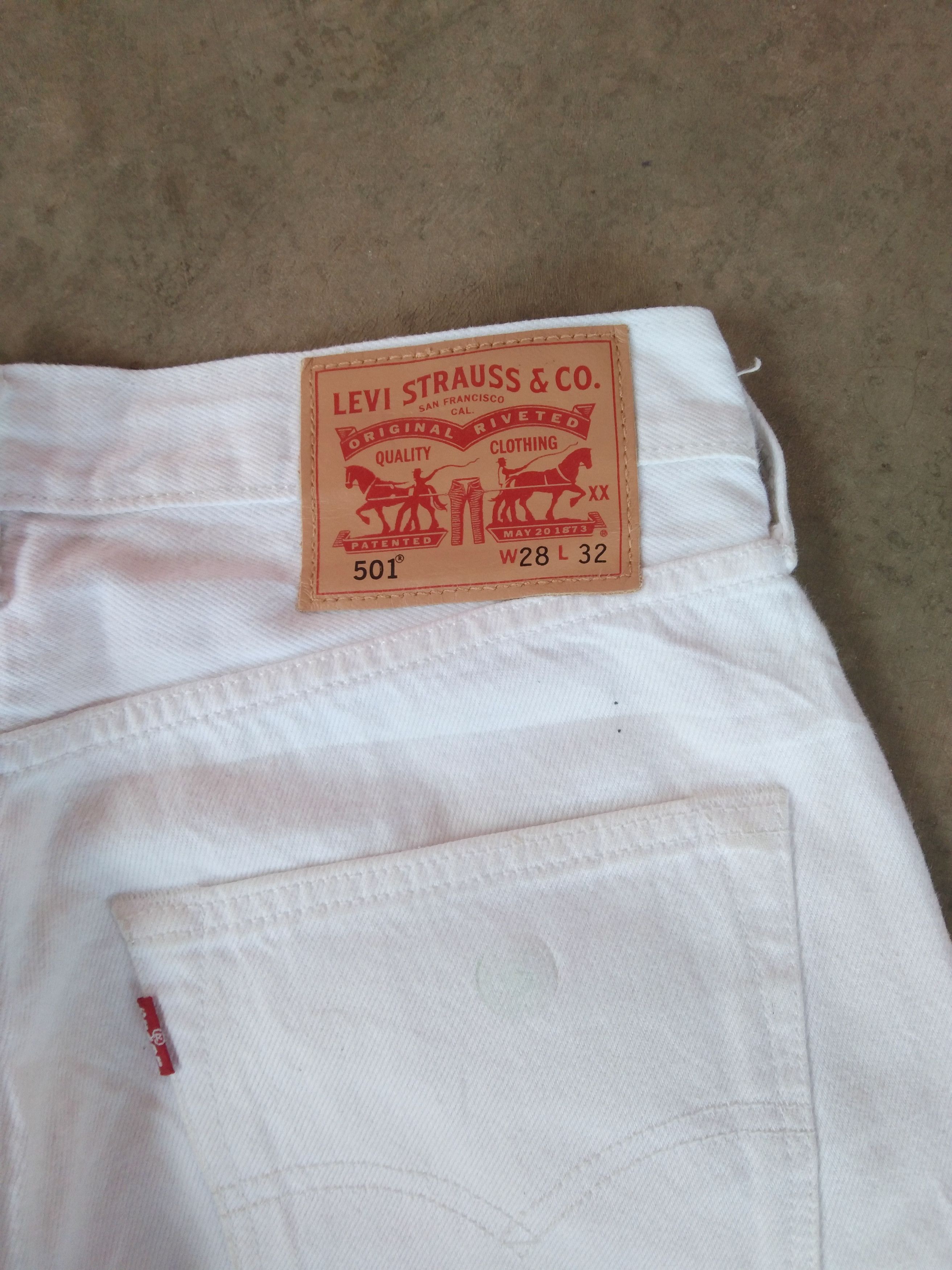 Levi's × Vintage Vintage Levis 501 White Jeans 28x29.5 Size US 28 / EU 44 - 4 Thumbnail