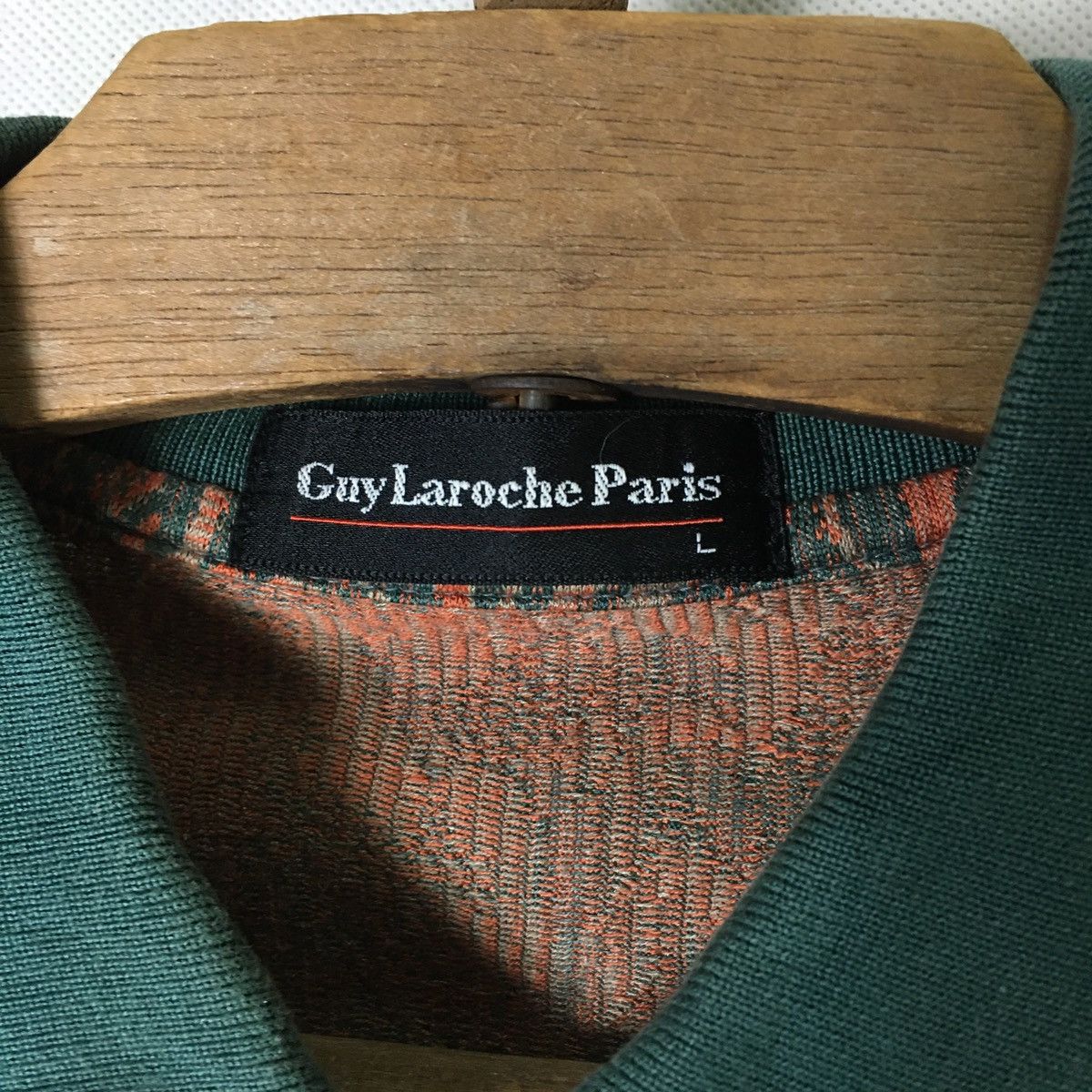 Designer × Guy Laroche × Vintage Rare! Guy Laroche Paris Artisanal Abstract Jacquard Polo Size US L / EU 52-54 / 3 - 7 Thumbnail