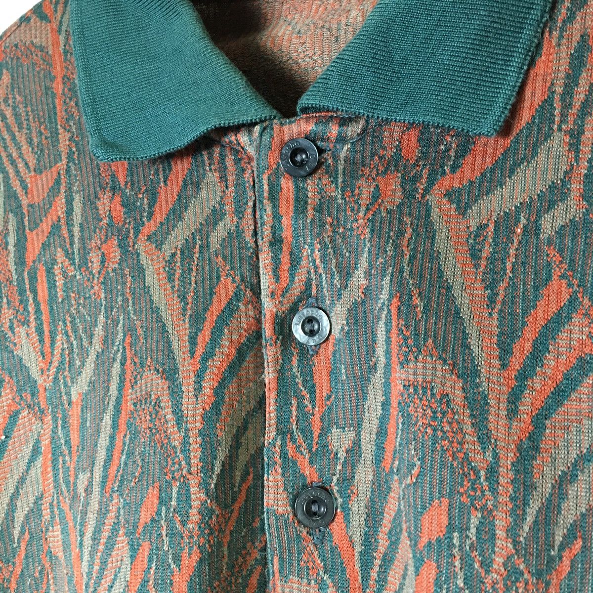 Designer × Guy Laroche × Vintage Rare! Guy Laroche Paris Artisanal Abstract Jacquard Polo Size US L / EU 52-54 / 3 - 5 Thumbnail