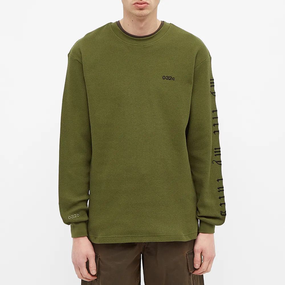 032c KT25 - 032c Olive Long Sleeve Arm Embroidered T-Shirt Size US M / EU 48-50 / 2 - 2 Thumbnail