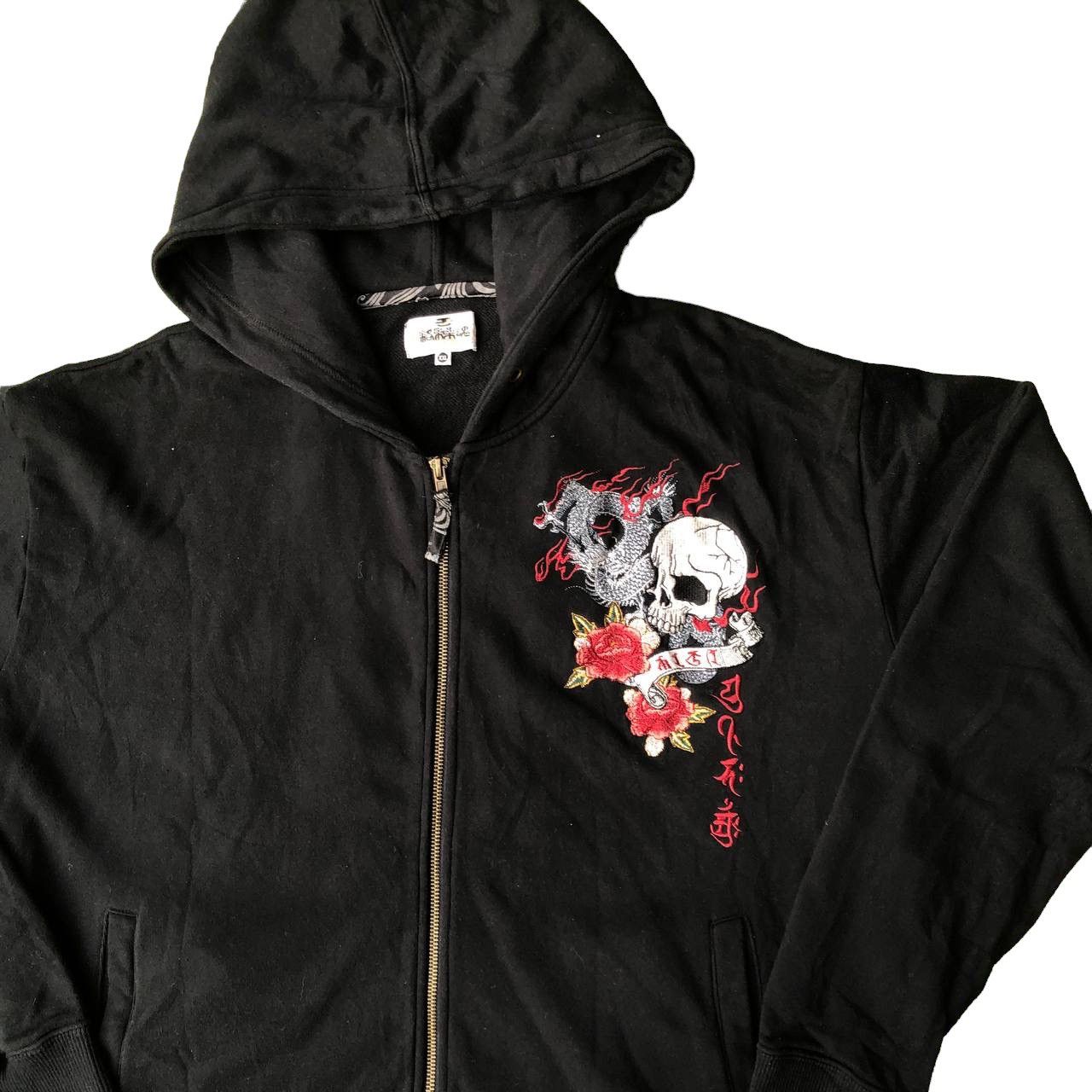 Japanese Brand KARAKURI TAMASHI JAPAN SKULLS SUKAJAN HOODIE Size US XXL / EU 58 / 5 - 6 Thumbnail