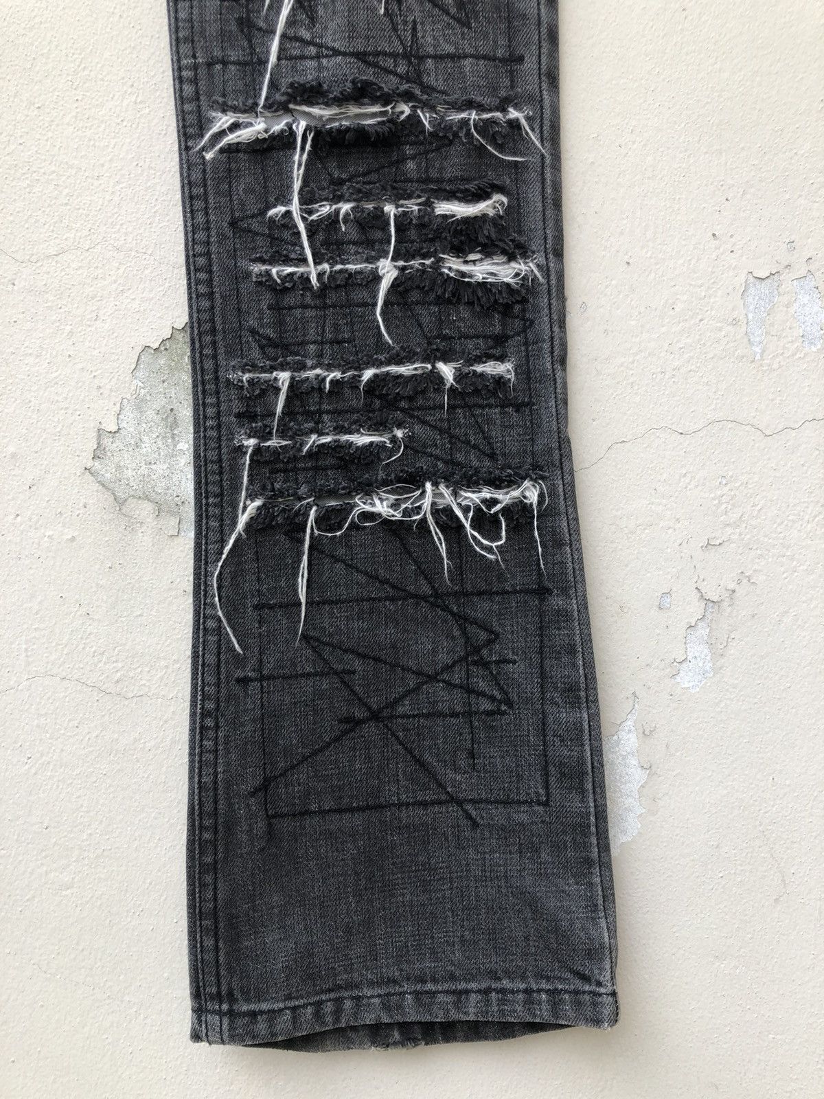Hysteric Glamour × Vintage Vintage HG Japan Rips ZigZag Patchwork Denim Flare Jeans Size US 29 - 13 Thumbnail