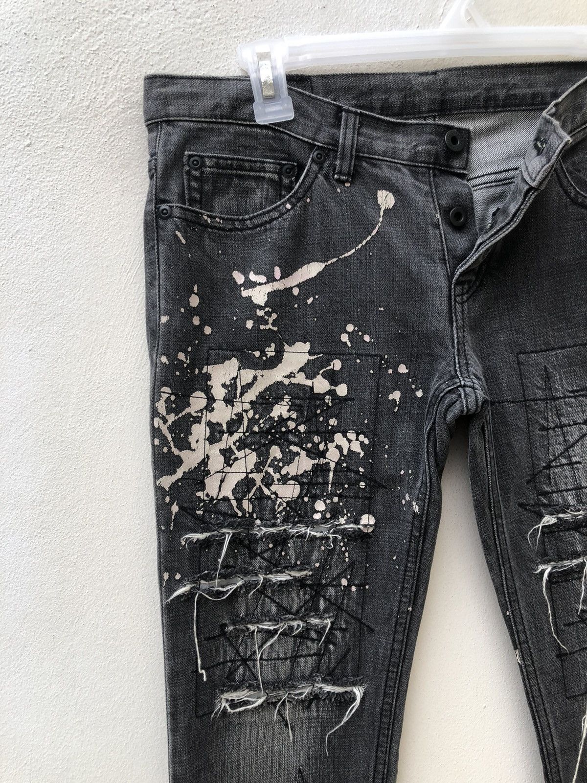 Hysteric Glamour × Vintage Vintage HG Japan Rips ZigZag Patchwork Denim Flare Jeans Size US 29 - 8 Thumbnail