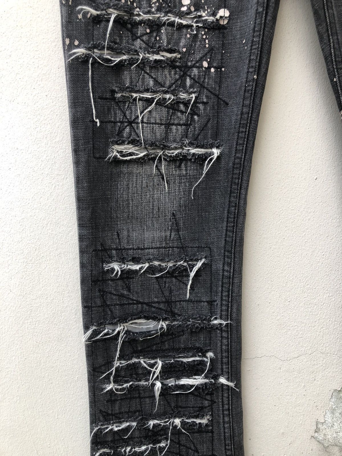 Hysteric Glamour × Vintage Vintage HG Japan Rips ZigZag Patchwork Denim Flare Jeans Size US 29 - 9 Thumbnail