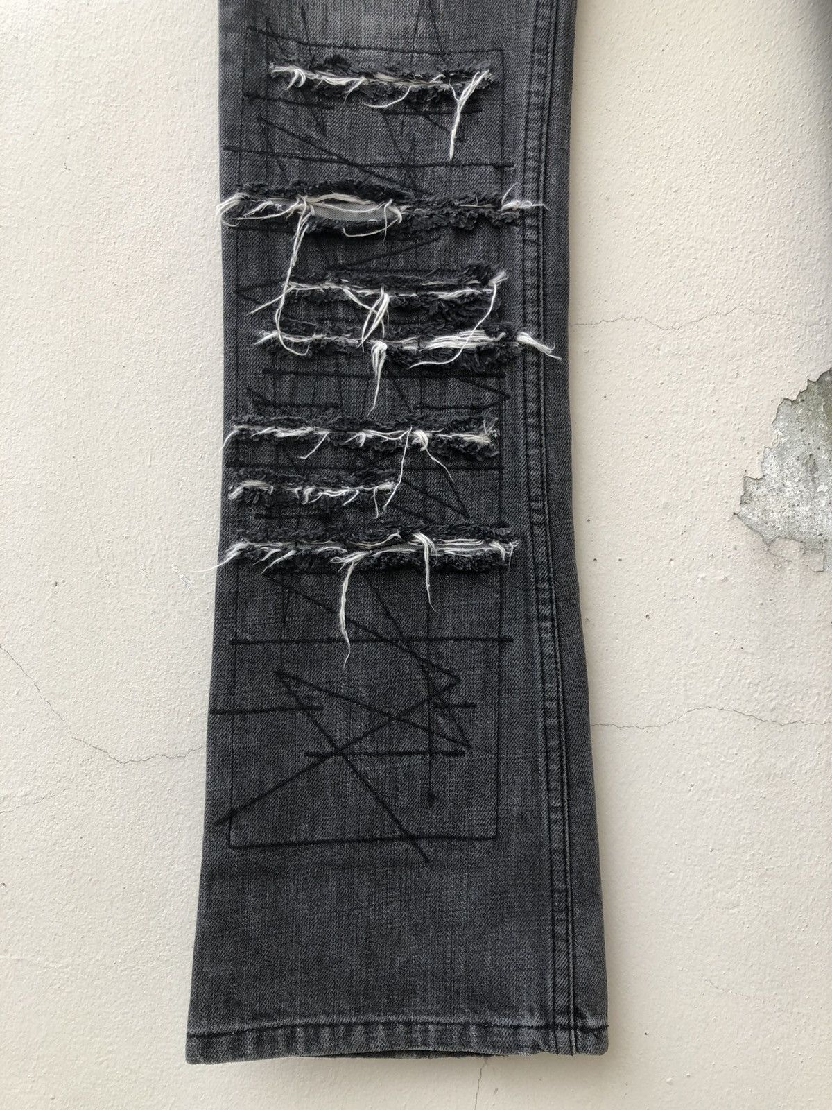 Hysteric Glamour × Vintage Vintage HG Japan Rips ZigZag Patchwork Denim Flare Jeans Size US 29 - 10 Thumbnail