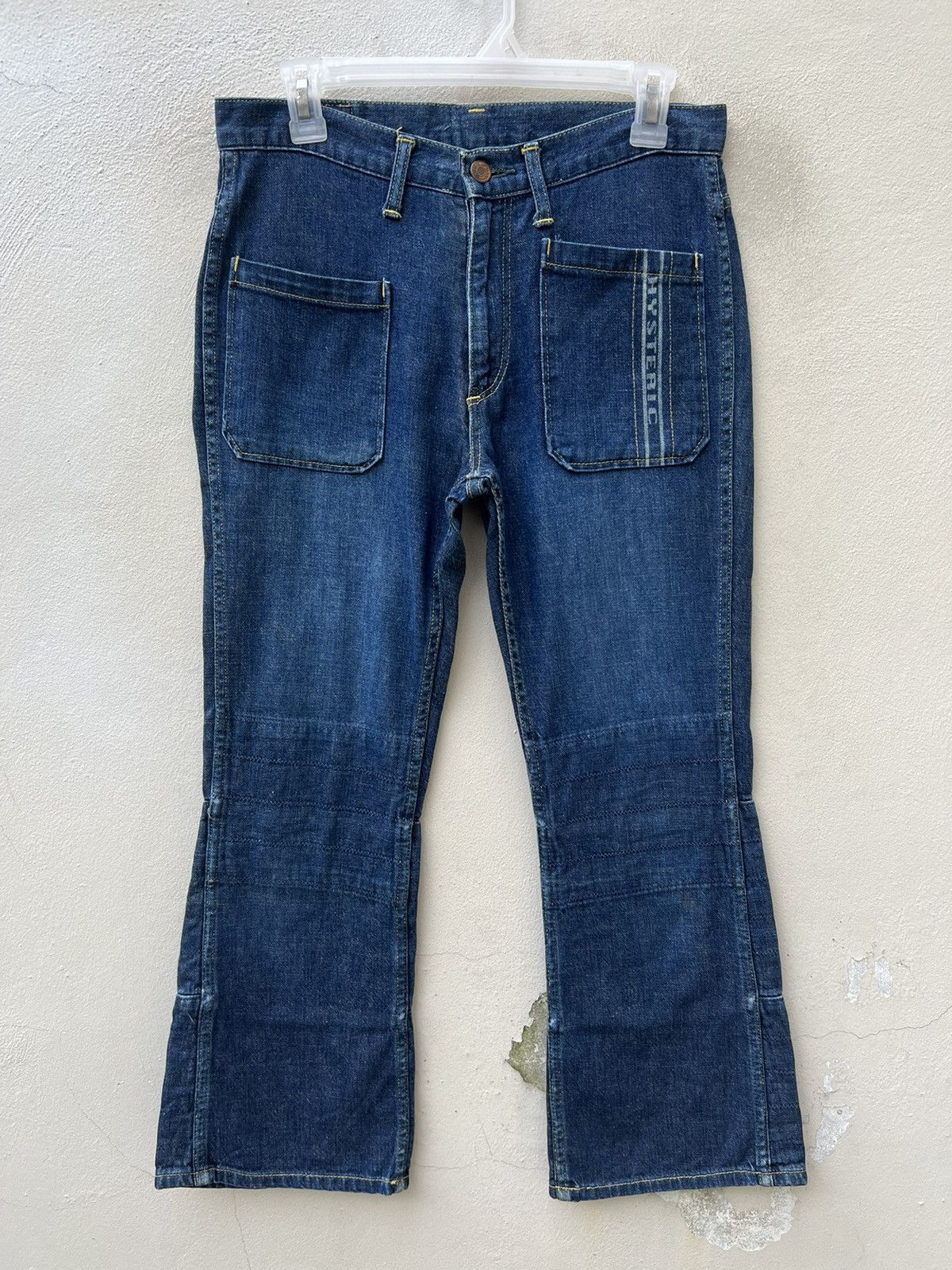 Hysteric Glamour Vintage HG Front Pockets Patchworks Legs Cropped Denim Size US 29 - 6 Thumbnail