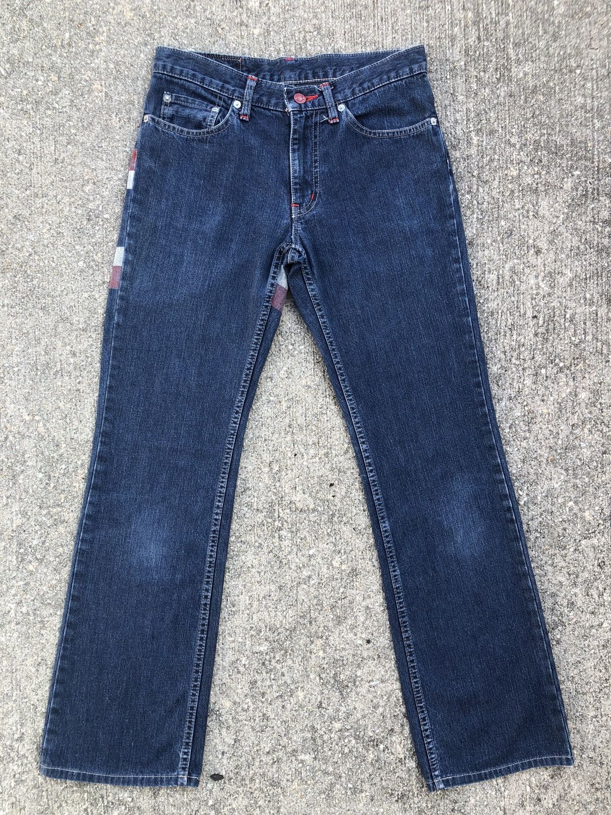 Hysteric Glamour Vintage Hysteric Glamour Border Striped Denim Flare Jeans Size US 29 - 1 Thumbnail