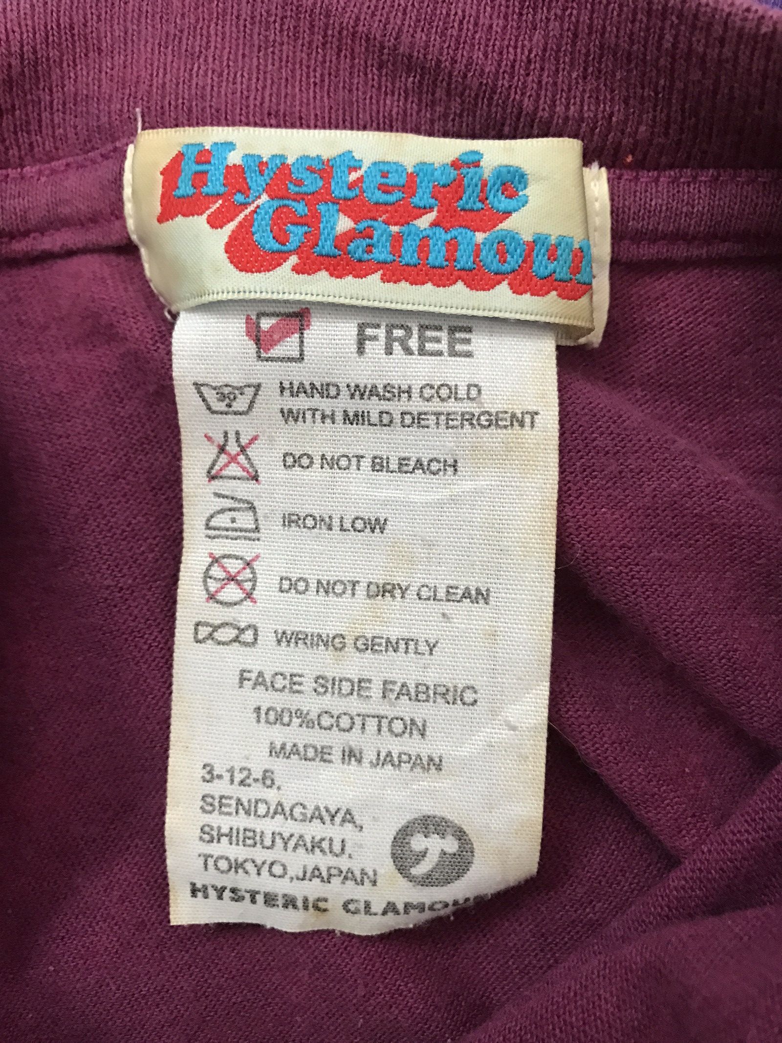 Hysteric Glamour Vintage Hysteric Glamour Made in Japan Long Sleeve t shirt Size US S / EU 44-46 / 1 - 9 Thumbnail