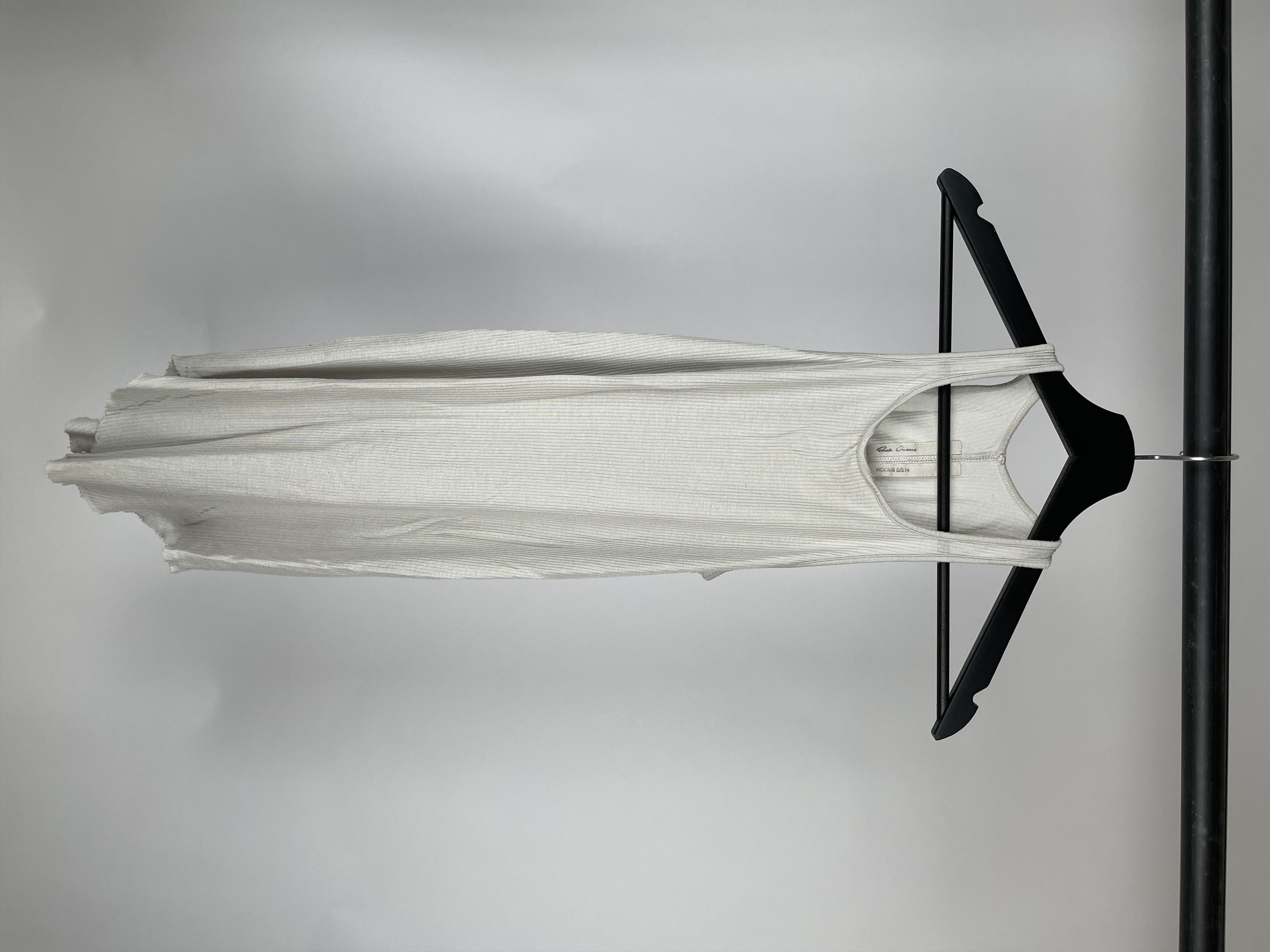 image of Rick Owens Ss14 "vicious" Dickflap Tank Top in Pearl Grey, Men's (Size Small)