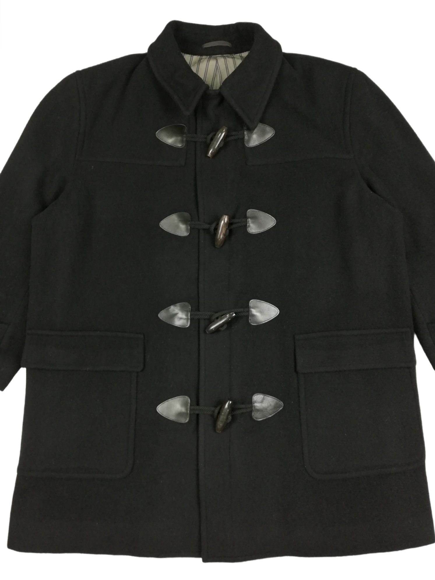 Comme des Garcons × Comme des Garcons Homme Plus 🔥Archival CDGH 1980's Black Wool Heavy Duffle Coat Jacket Size US M / EU 48-50 / 2 - 5 Thumbnail