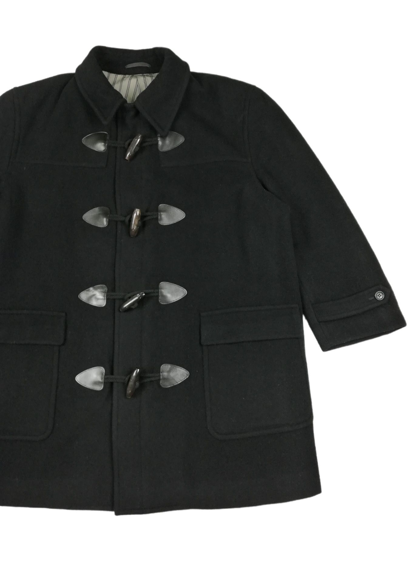 Comme des Garcons × Comme des Garcons Homme Plus 🔥Archival CDGH 1980's Black Wool Heavy Duffle Coat Jacket Size US M / EU 48-50 / 2 - 4 Thumbnail