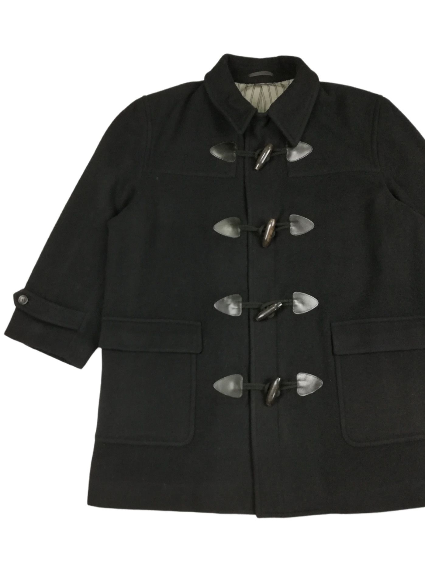 Comme des Garcons × Comme des Garcons Homme Plus 🔥Archival CDGH 1980's Black Wool Heavy Duffle Coat Jacket Size US M / EU 48-50 / 2 - 3 Thumbnail