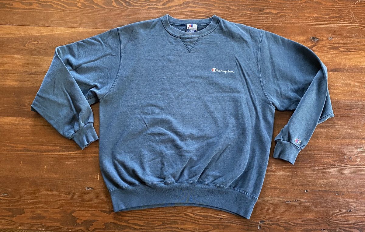 Champion Vintage 90’s Champion Grayish Blue Crewneck Sweatshirt Size US XL / EU 56 / 4 - 2 Thumbnail