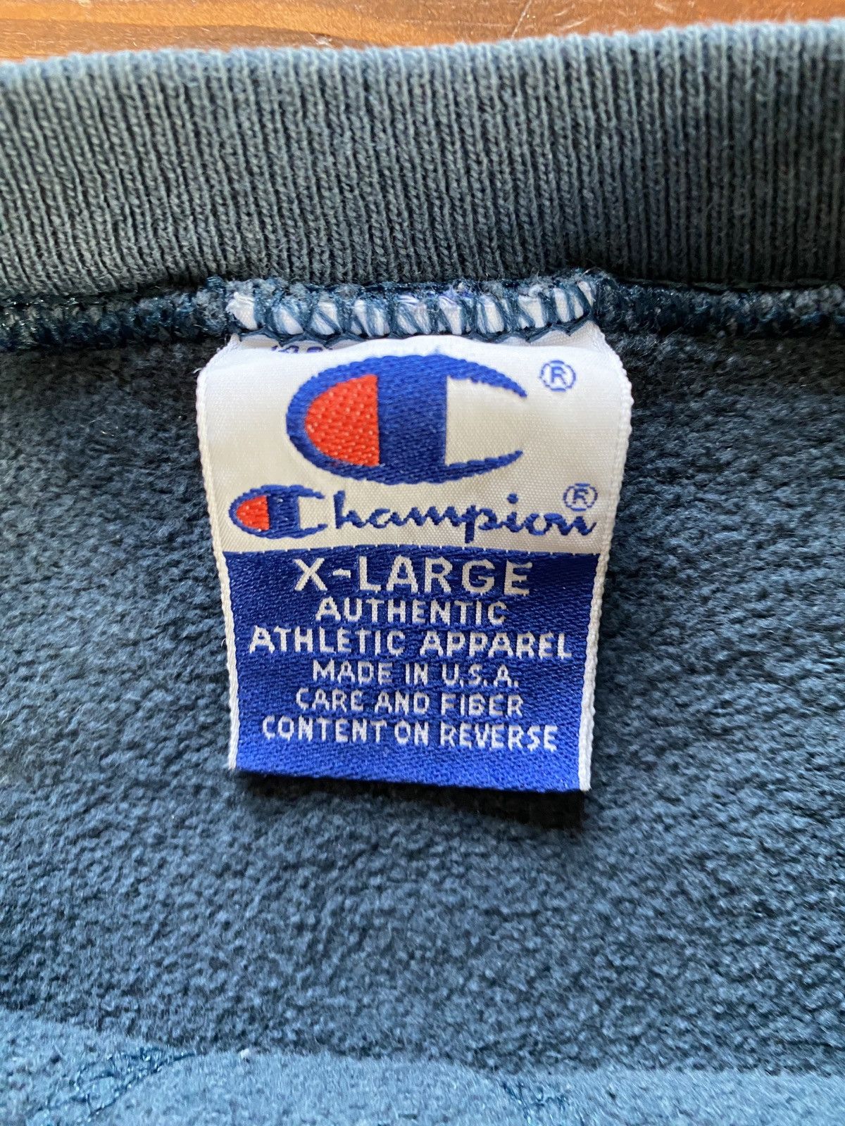 Champion Vintage 90’s Champion Grayish Blue Crewneck Sweatshirt Size US XL / EU 56 / 4 - 4 Thumbnail