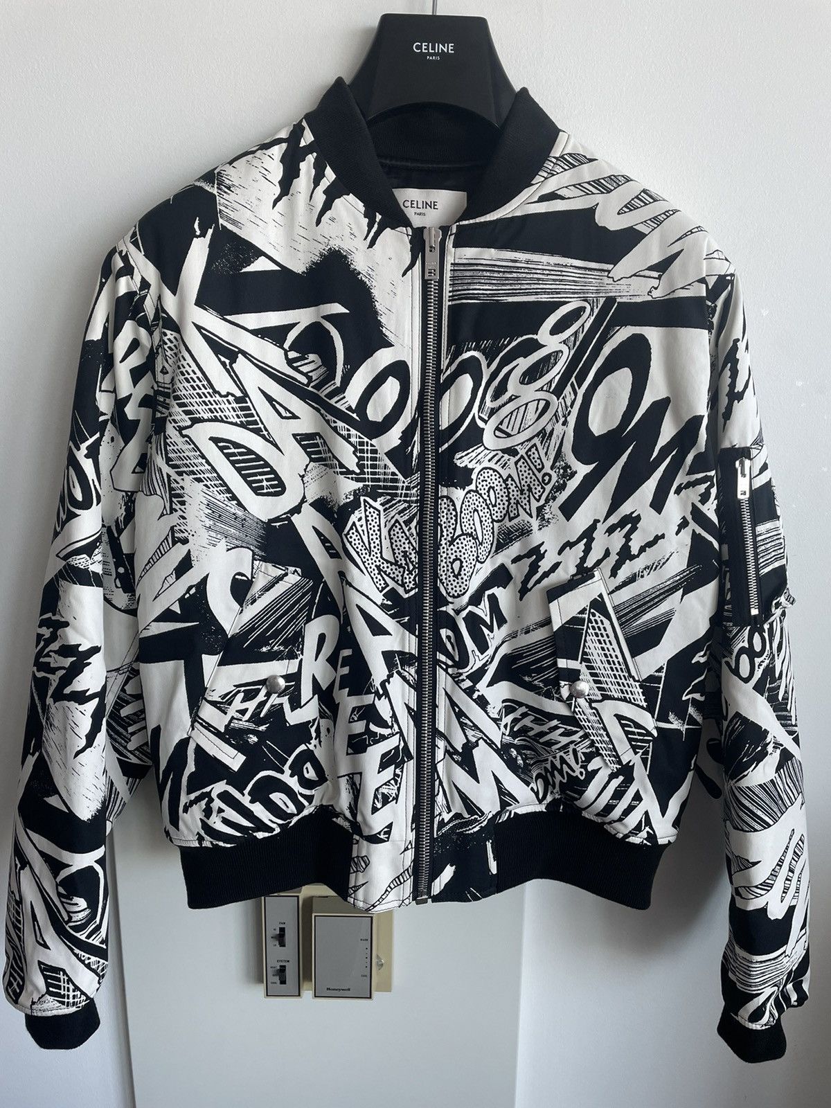 Pre-owned Celine X Hedi Slimane $4k Celine By Hedi Slimane X Christian Marclay Teddy Bomber In Multicolor