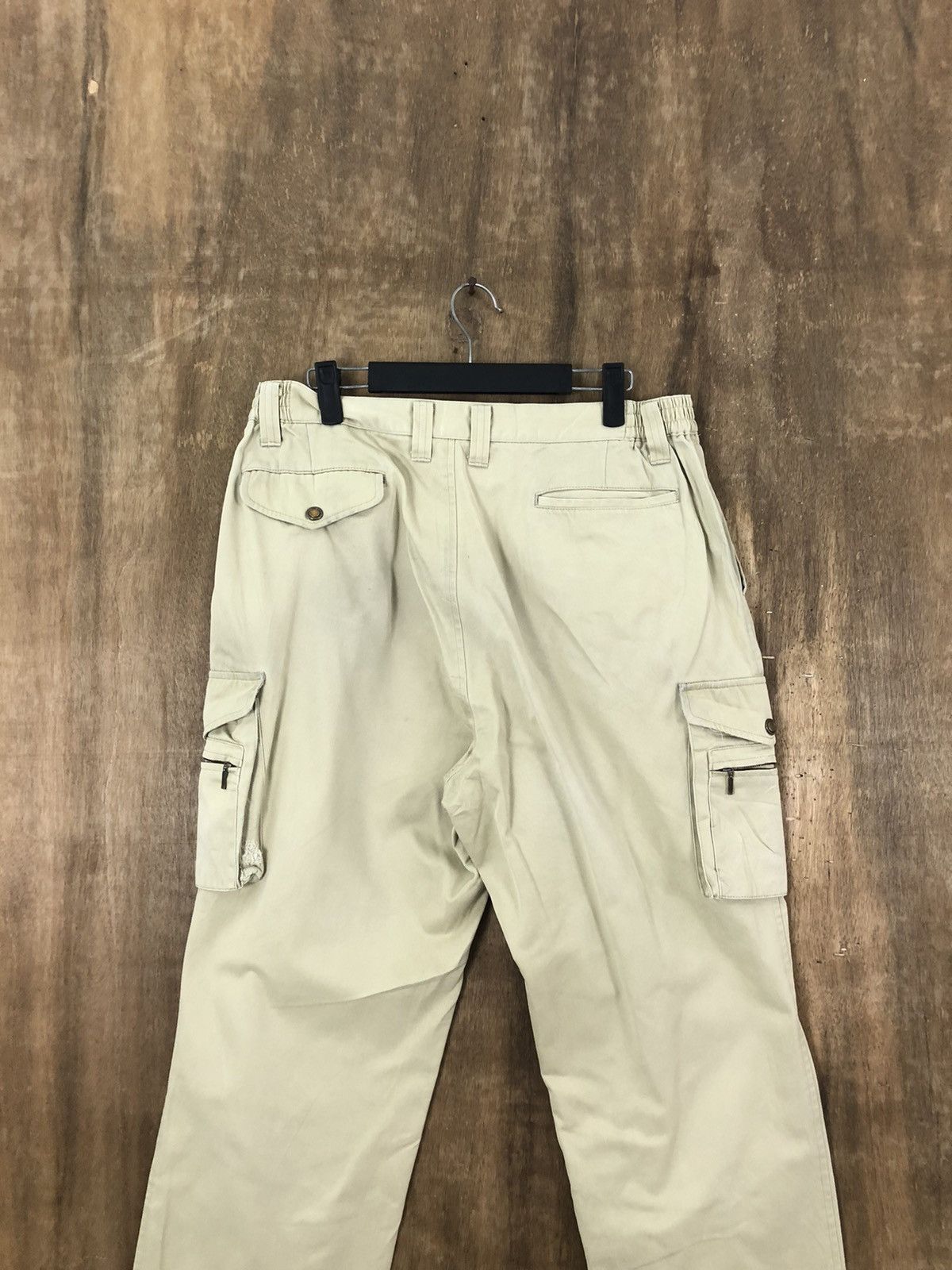 Japanese Brand Desk light Brown distressed Cargo Multipocket pants # 6217 Size US 29 - 8 Thumbnail