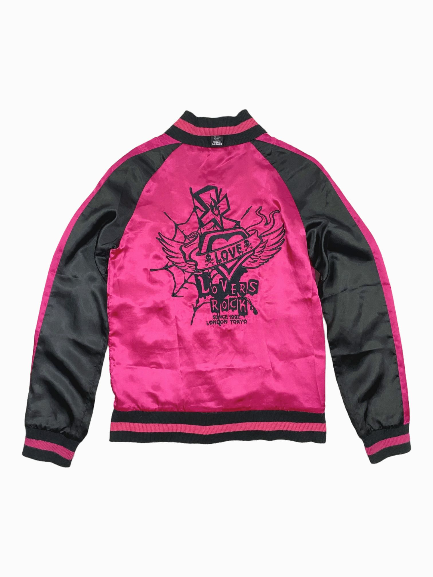 Japanese Brand Super Lovers Pink Satin Track Jacket Size S / US 4 / IT 40 - 3 Thumbnail