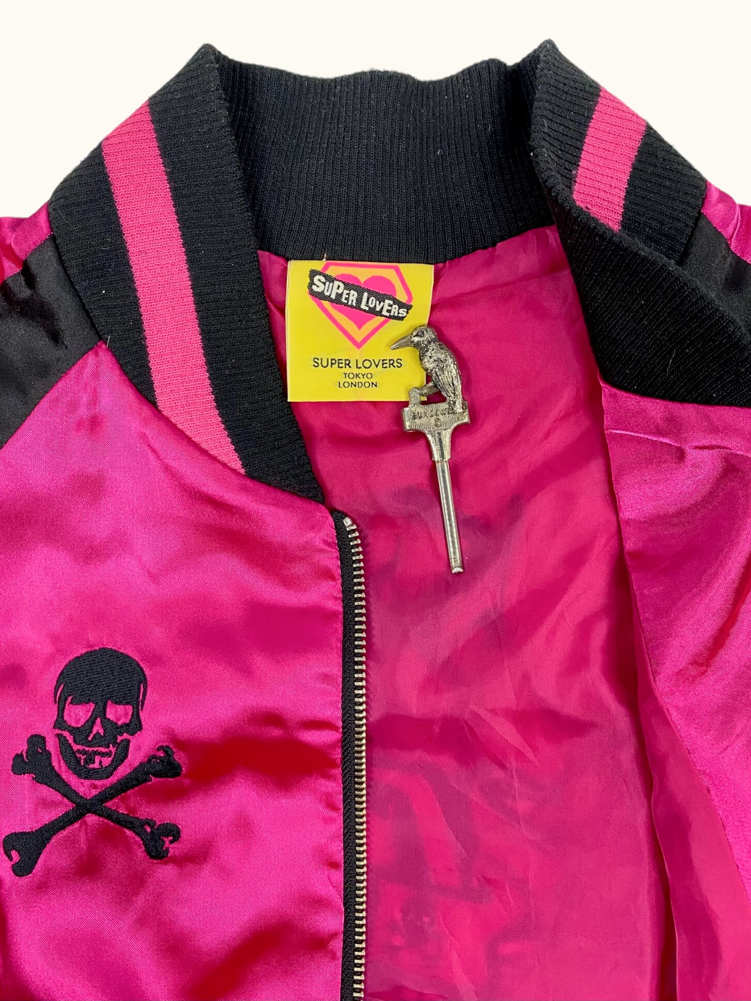 Japanese Brand Super Lovers Pink Satin Track Jacket Size S / US 4 / IT 40 - 4 Thumbnail