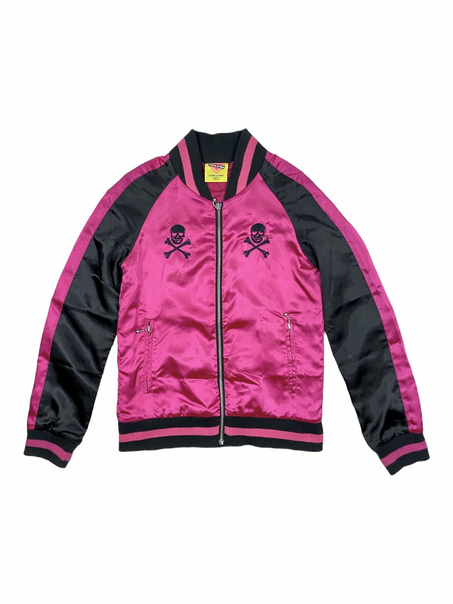 Japanese Brand Super Lovers Pink Satin Track Jacket Size S / US 4 / IT 40 - 1 Thumbnail